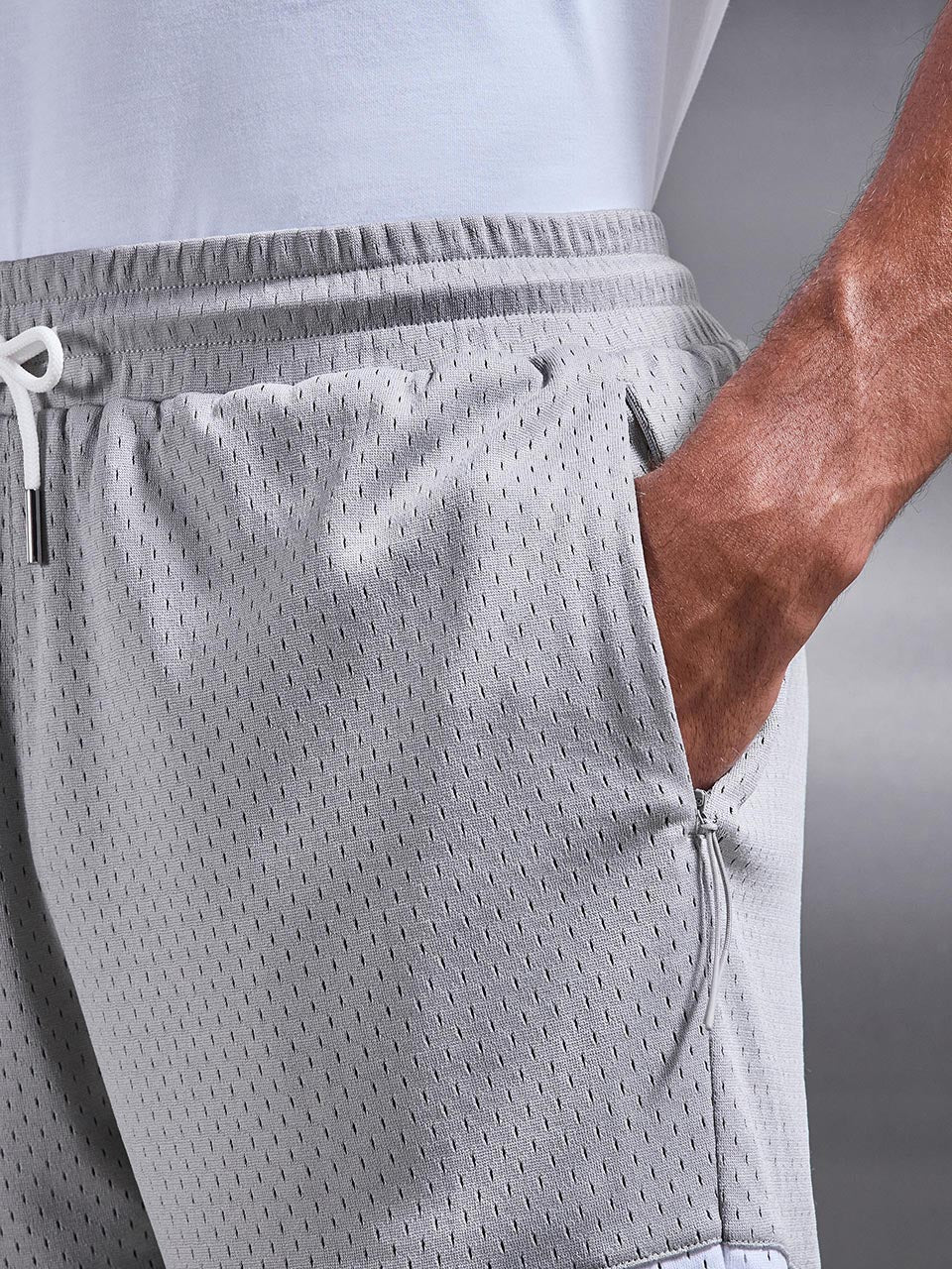 AirTech Colour Block Mesh Short in Mid Grey - Image 6