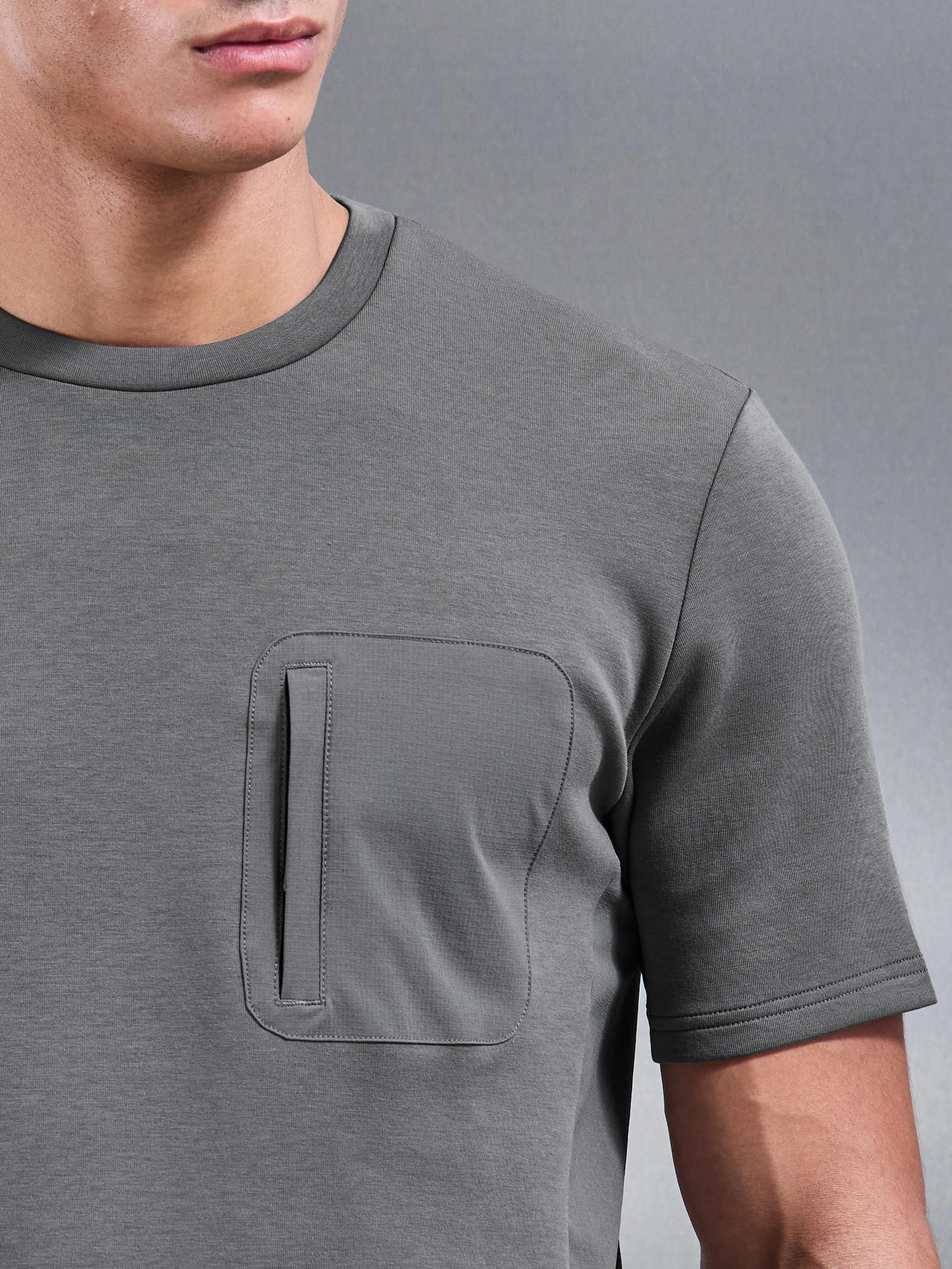 AirTech Hybrid Pocket T-Shirt in Grey - Image 3