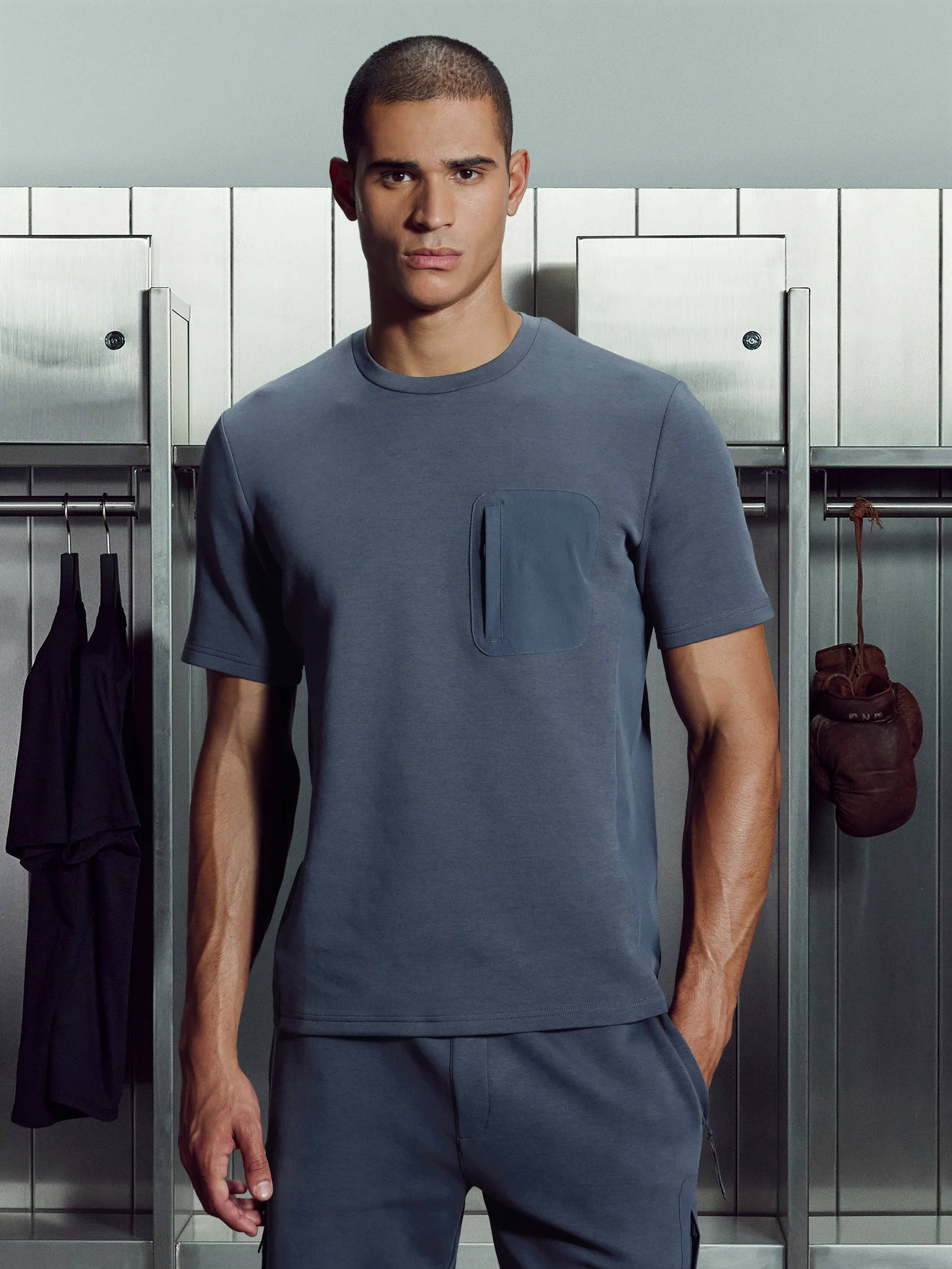 AirTech Hybrid Pocket T-Shirt in Slate Blue - Image 5