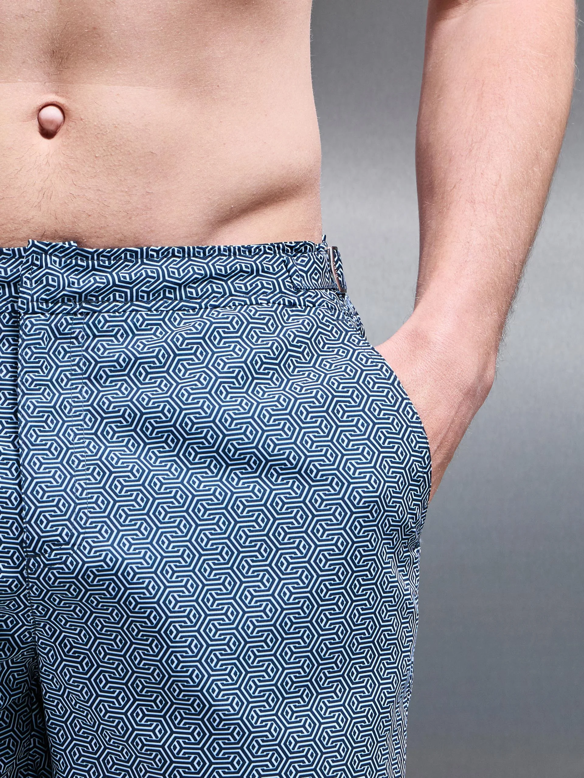 Amalfi Tailored Swim Short in Navy - Image 4