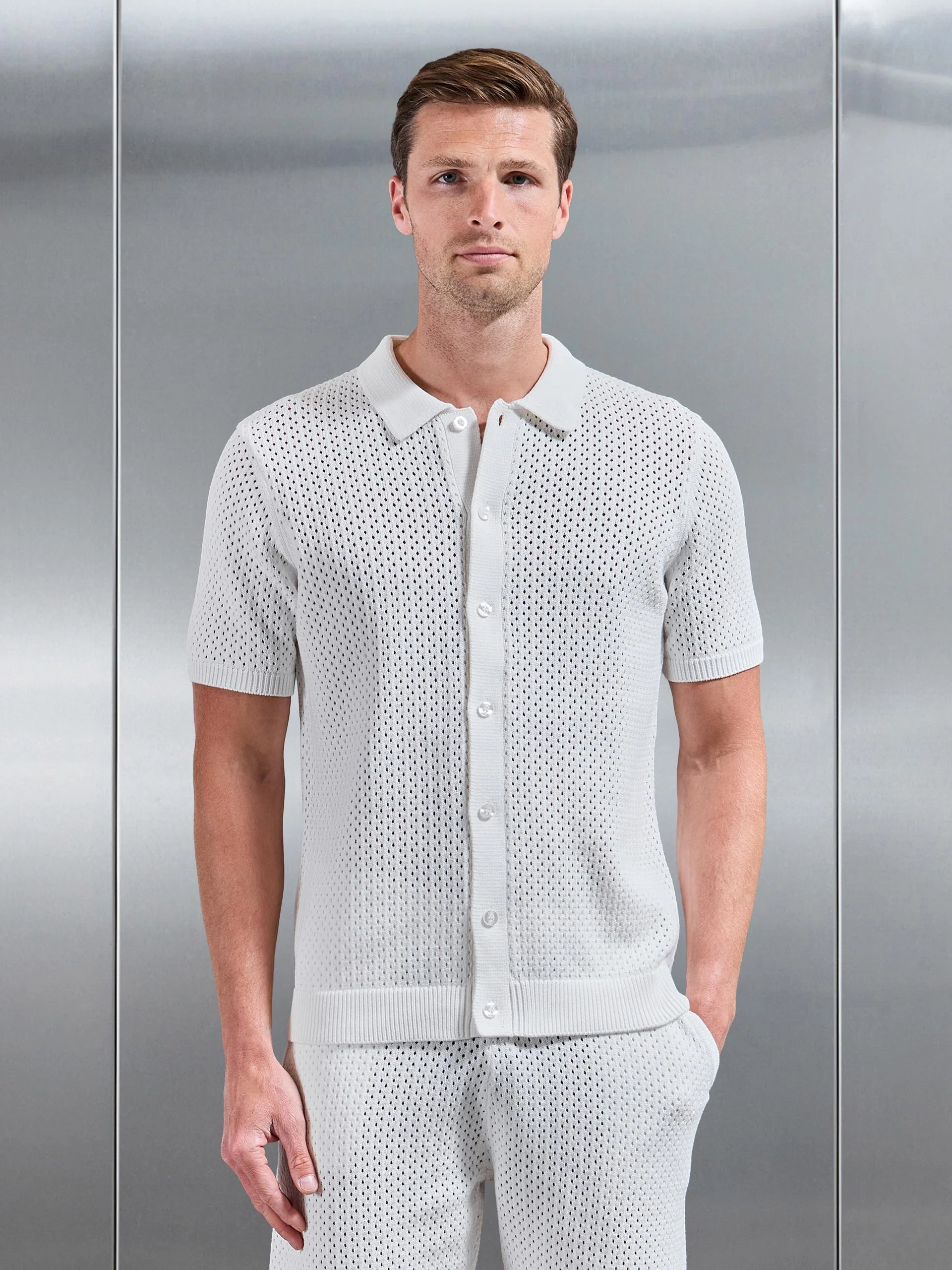 Crochet Shirt in Off White