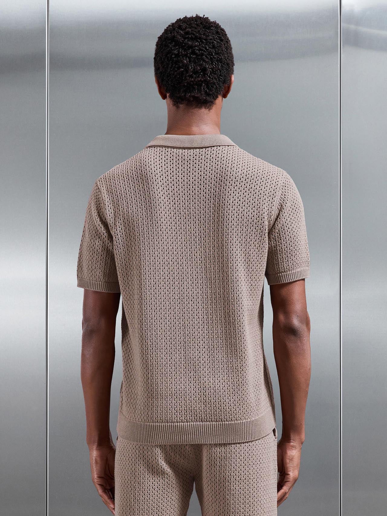 Crochet Shirt in Taupe - Image 4