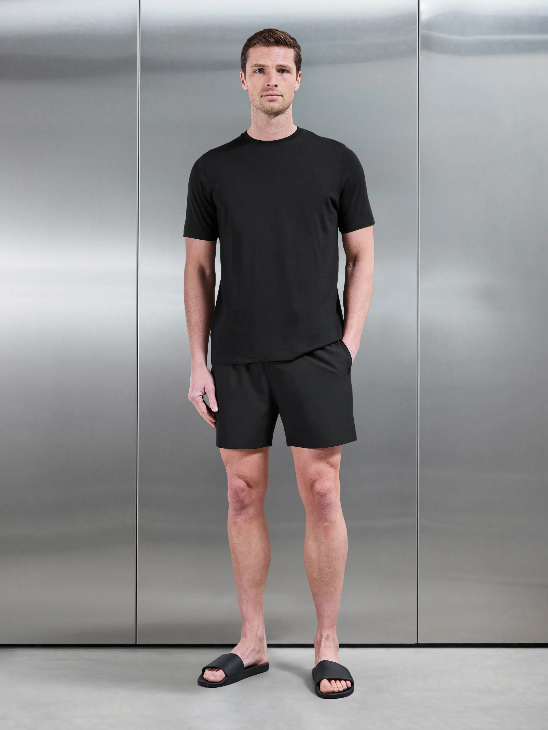 Essential Drawstring Swim Short in Black - Image 2