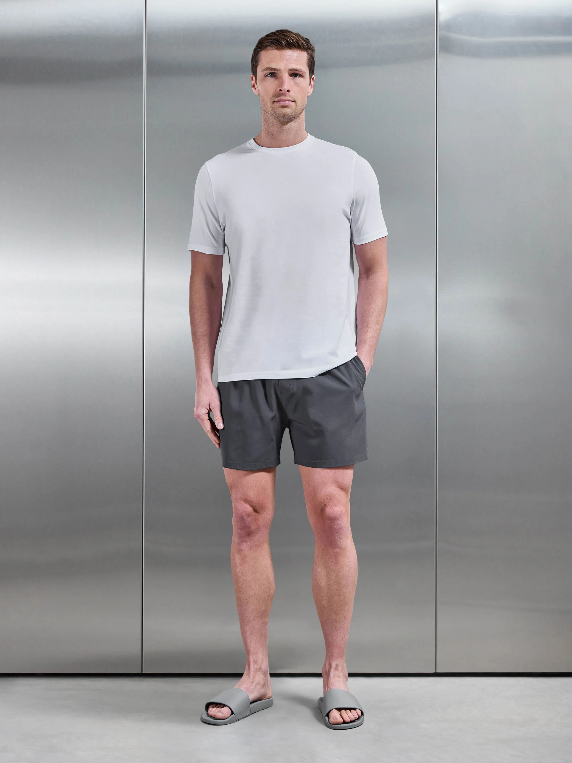 Essential Drawstring Swim Short in Grey - Image 2