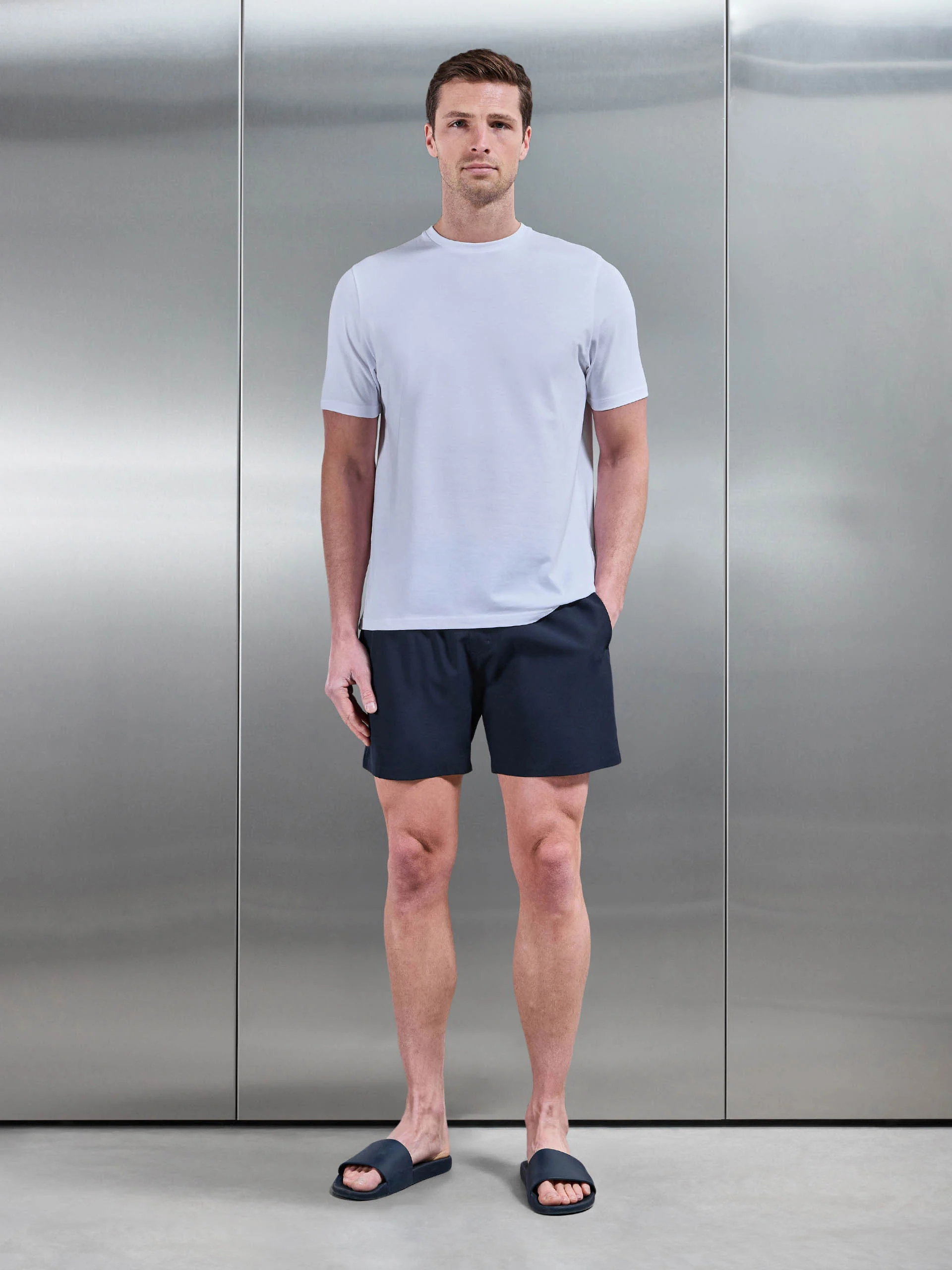 Essential Drawstring Swim Short in Navy - Image 2