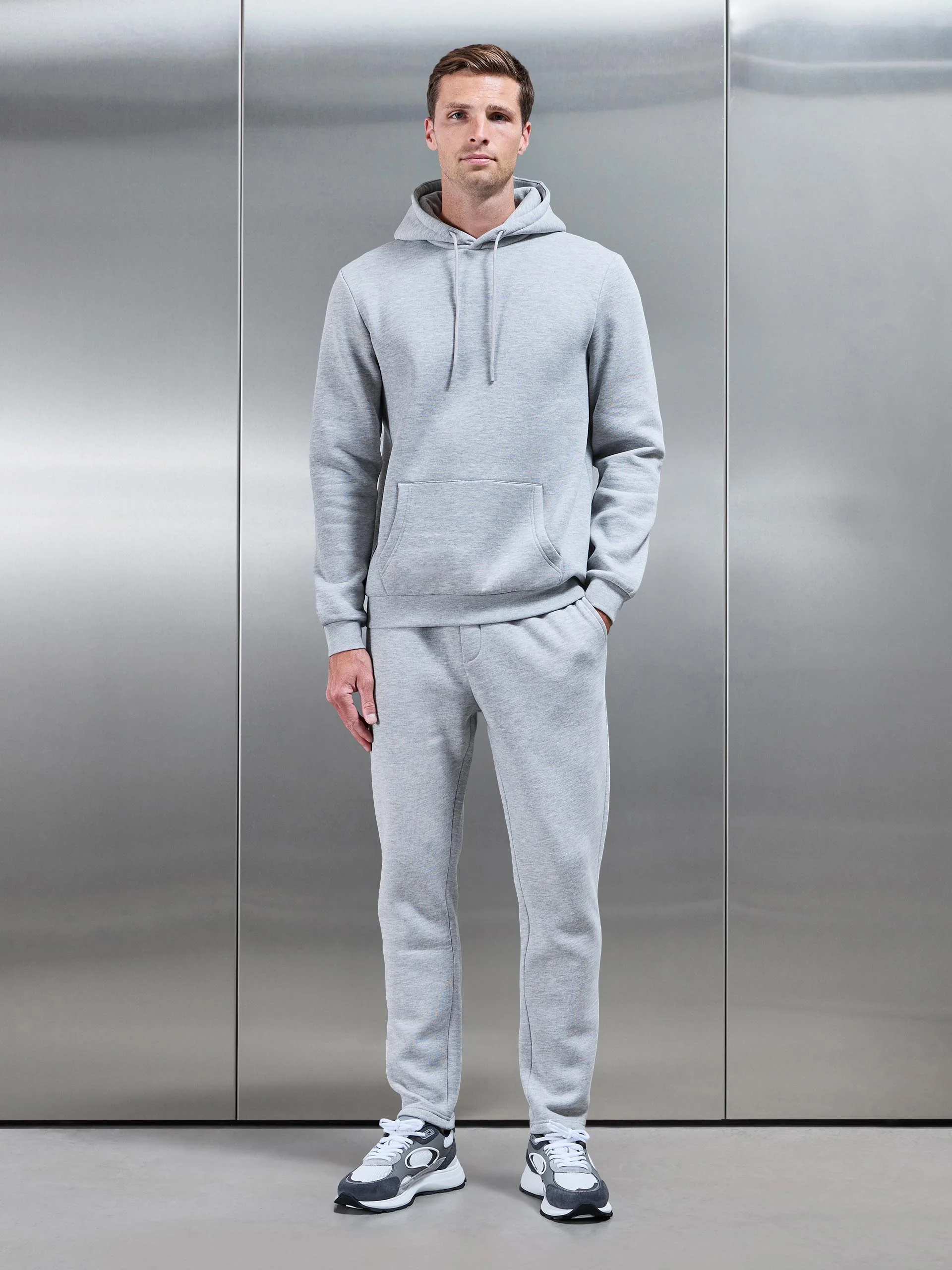 Essential Hoodie in Marl Grey - Image 3