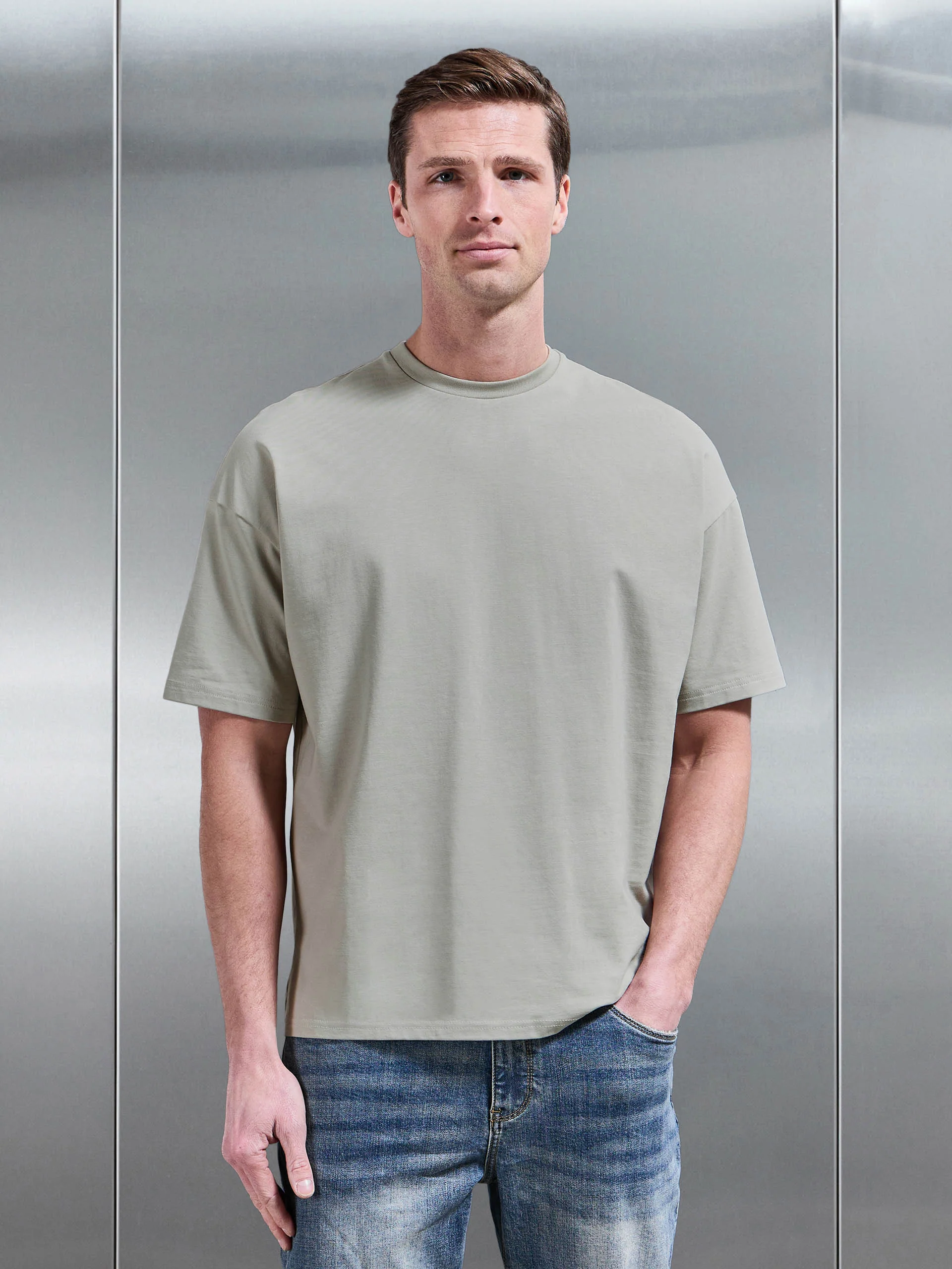 Essential Relaxed Cotton T-Shirt in Stone