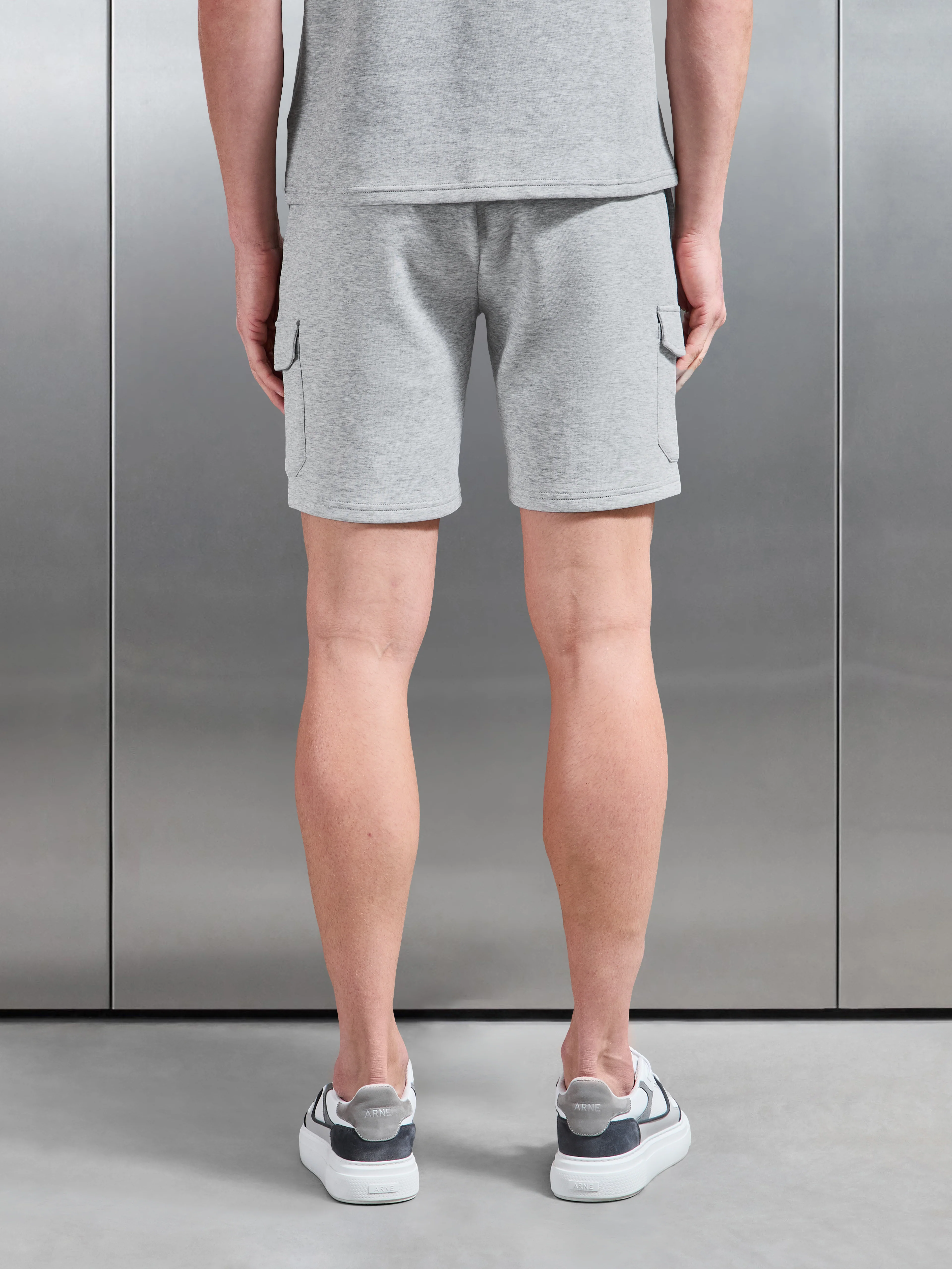 Everyday Luxe Cargo Short in Marl Grey - Image 6