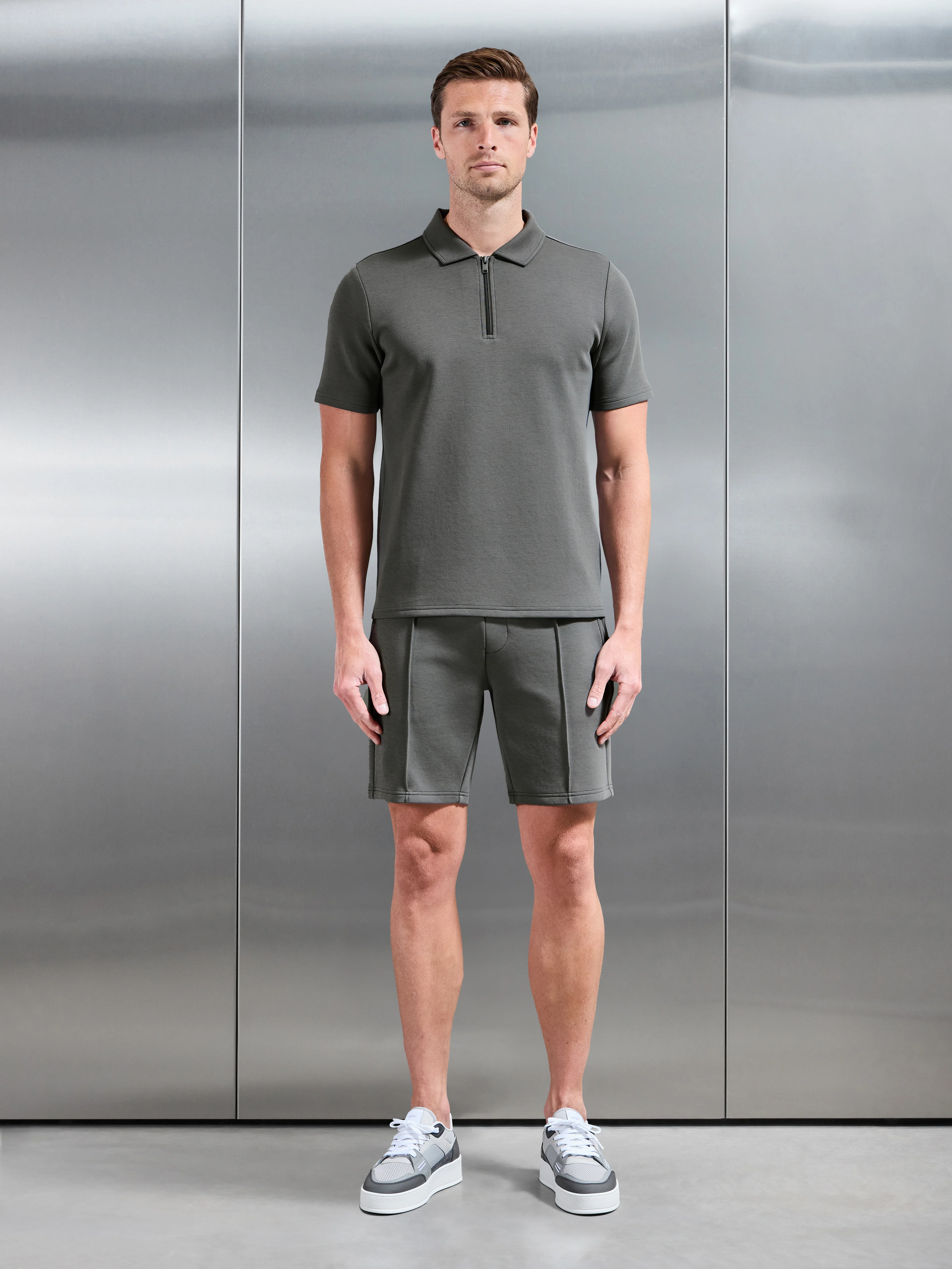 Everyday Luxe Polo Shirt in Grey - Image 2