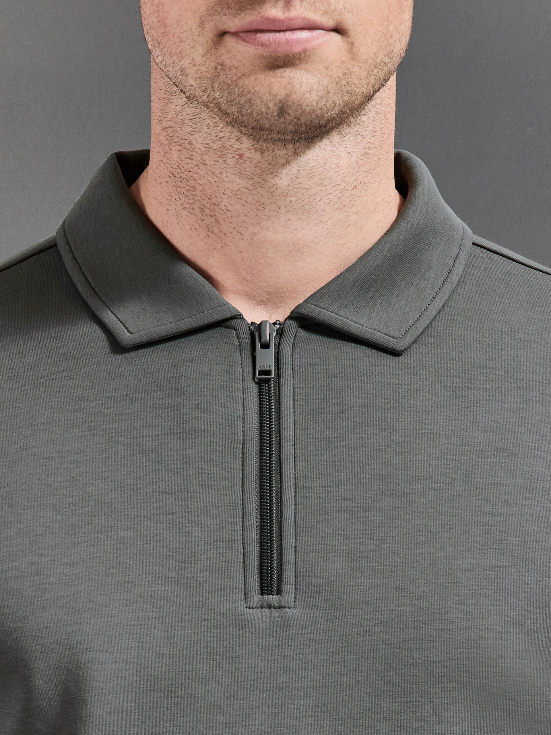 Everyday Luxe Polo Shirt in Grey - Image 3