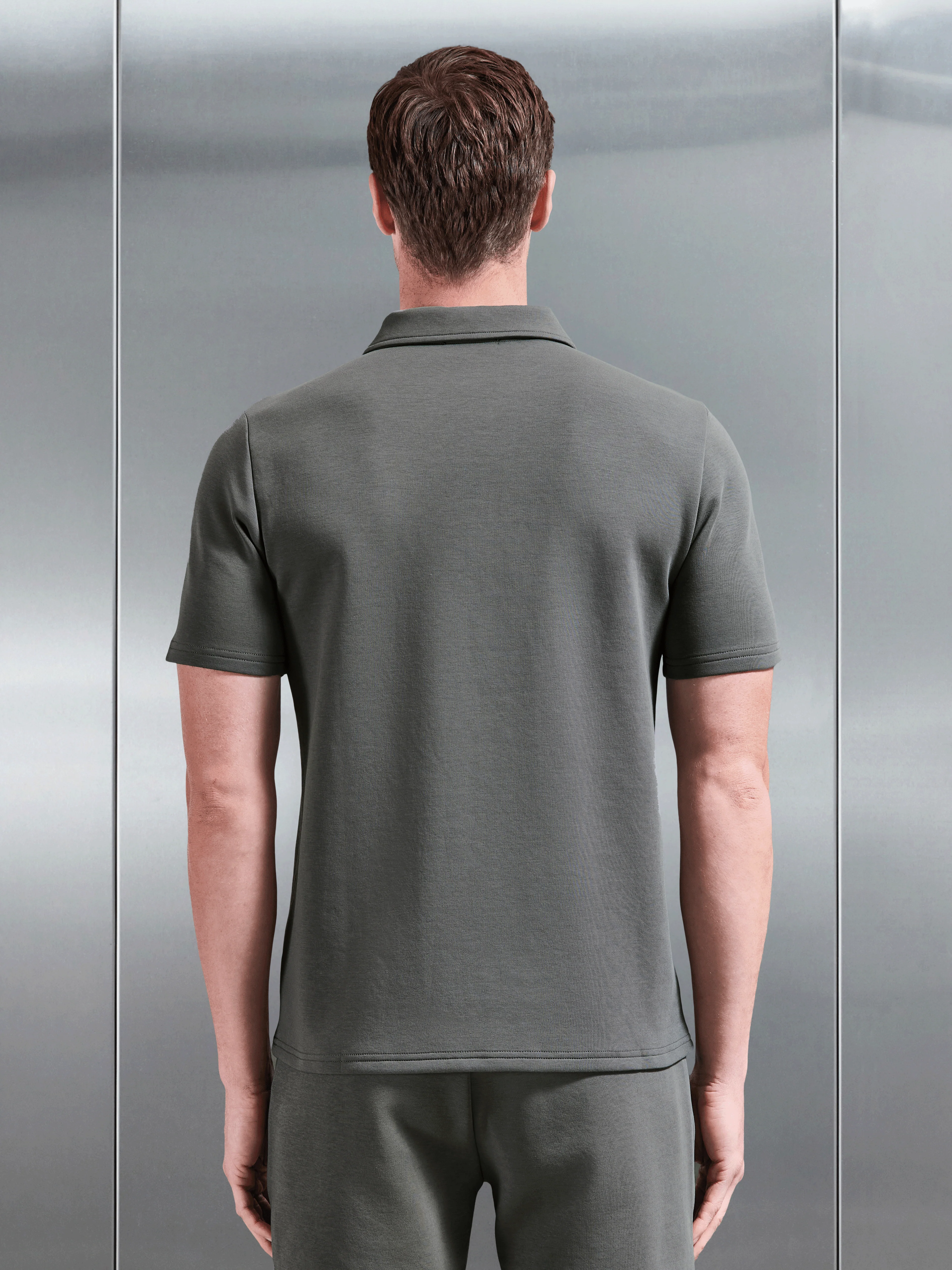 Everyday Luxe Polo Shirt in Grey - Image 4