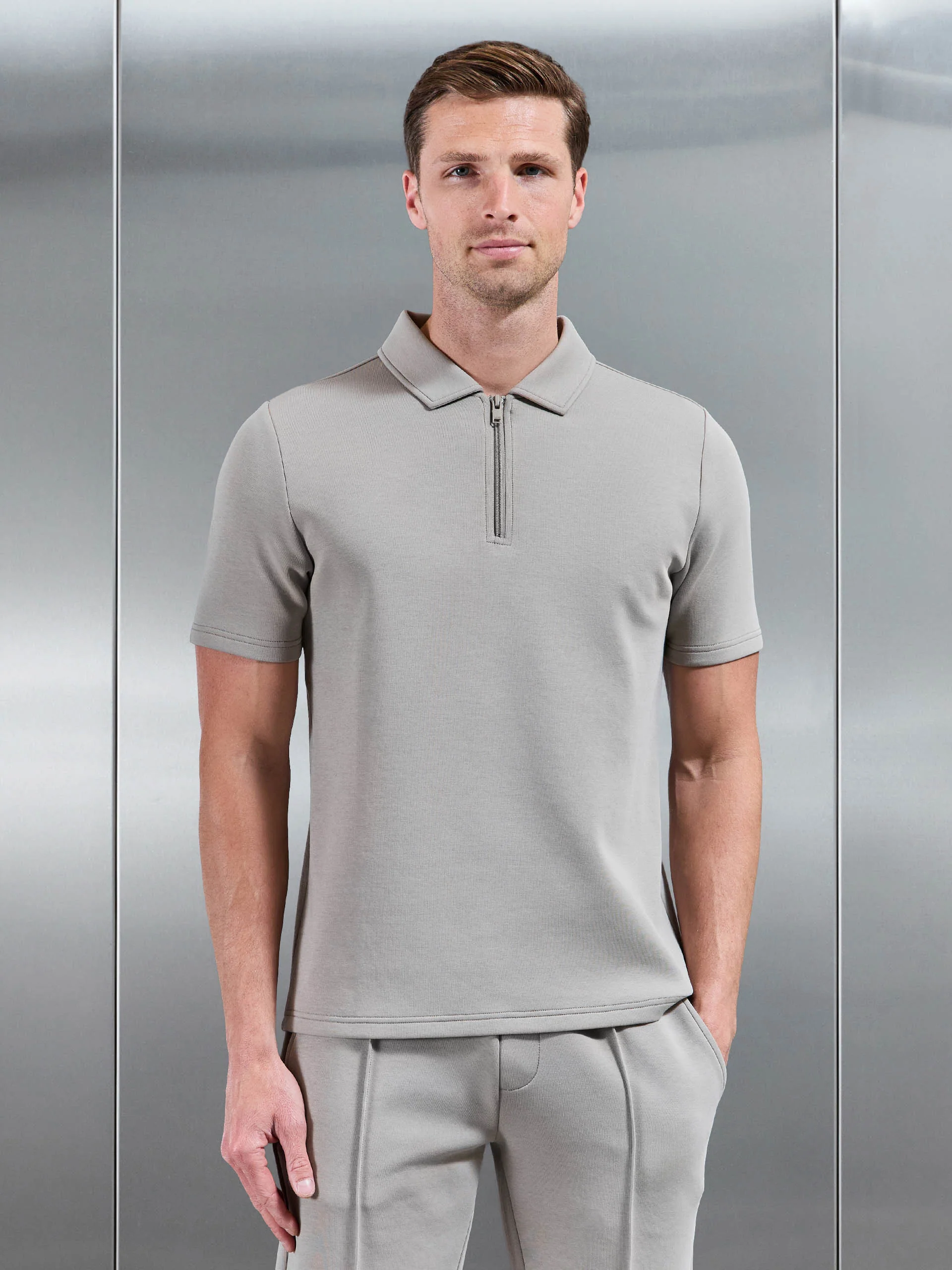 Everyday Luxe Polo Shirt in Stone