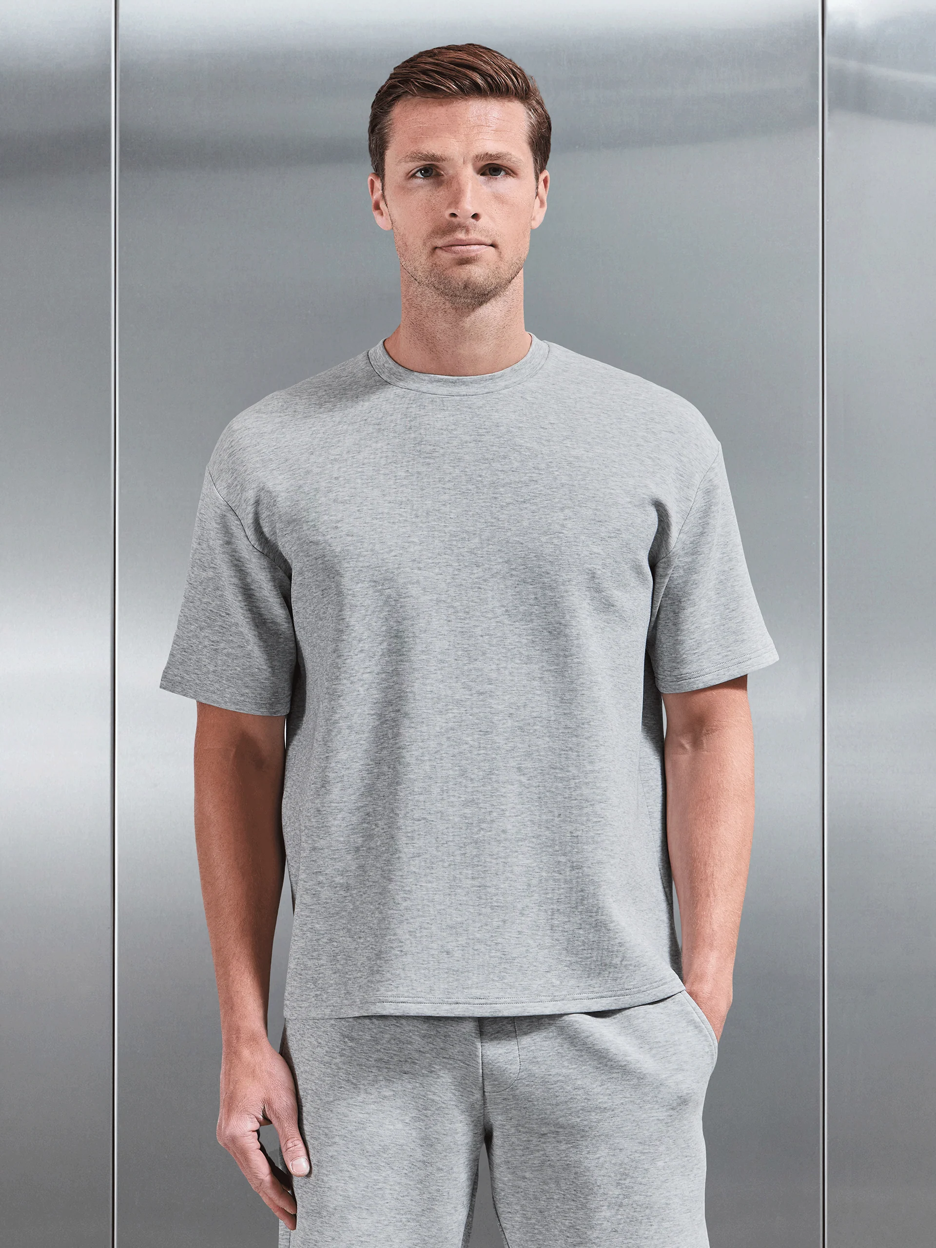Everyday Luxe Relaxed T-Shirt in Marl Grey