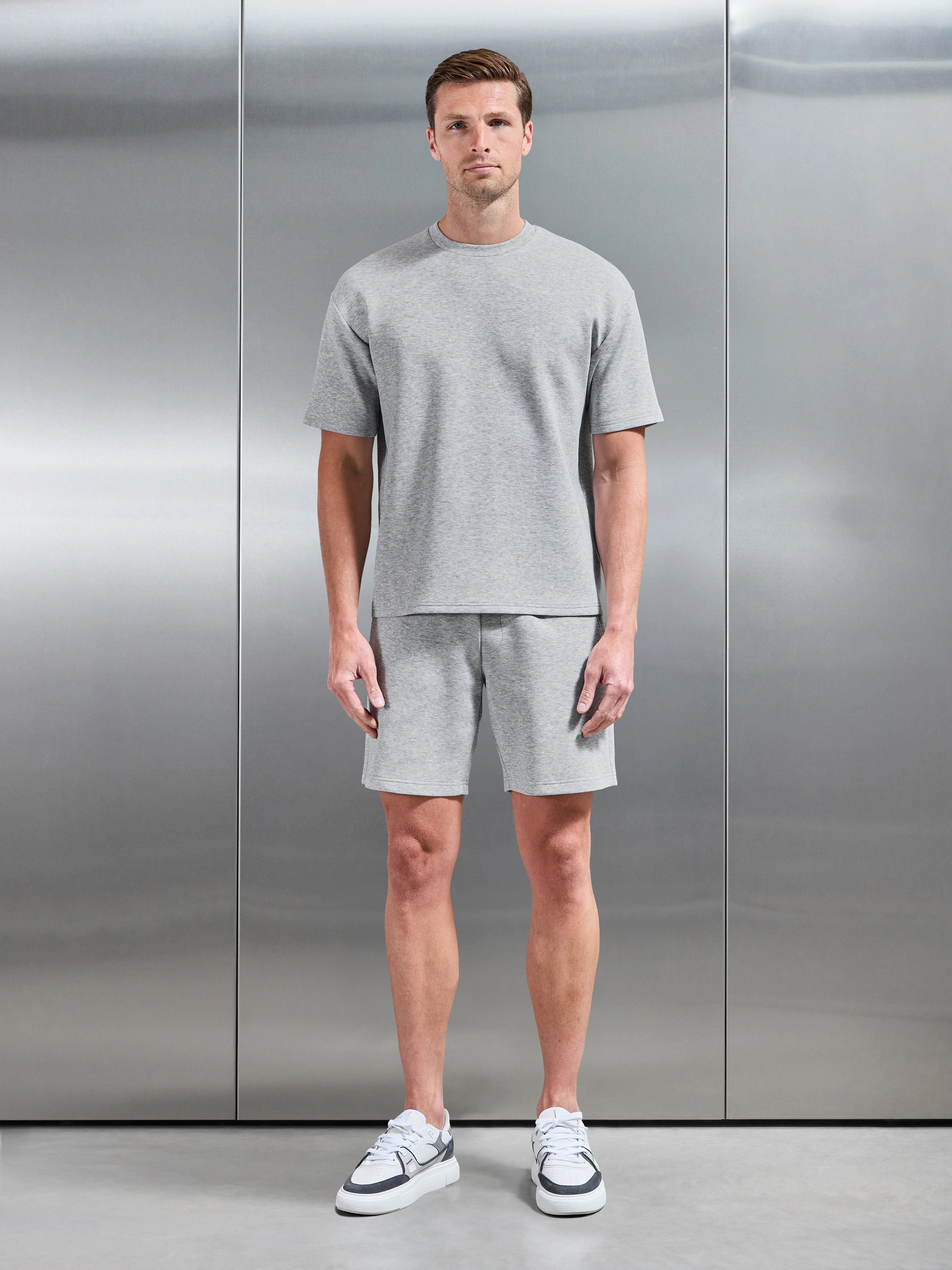 Everyday Luxe Relaxed T-Shirt in Marl Grey - Image 2