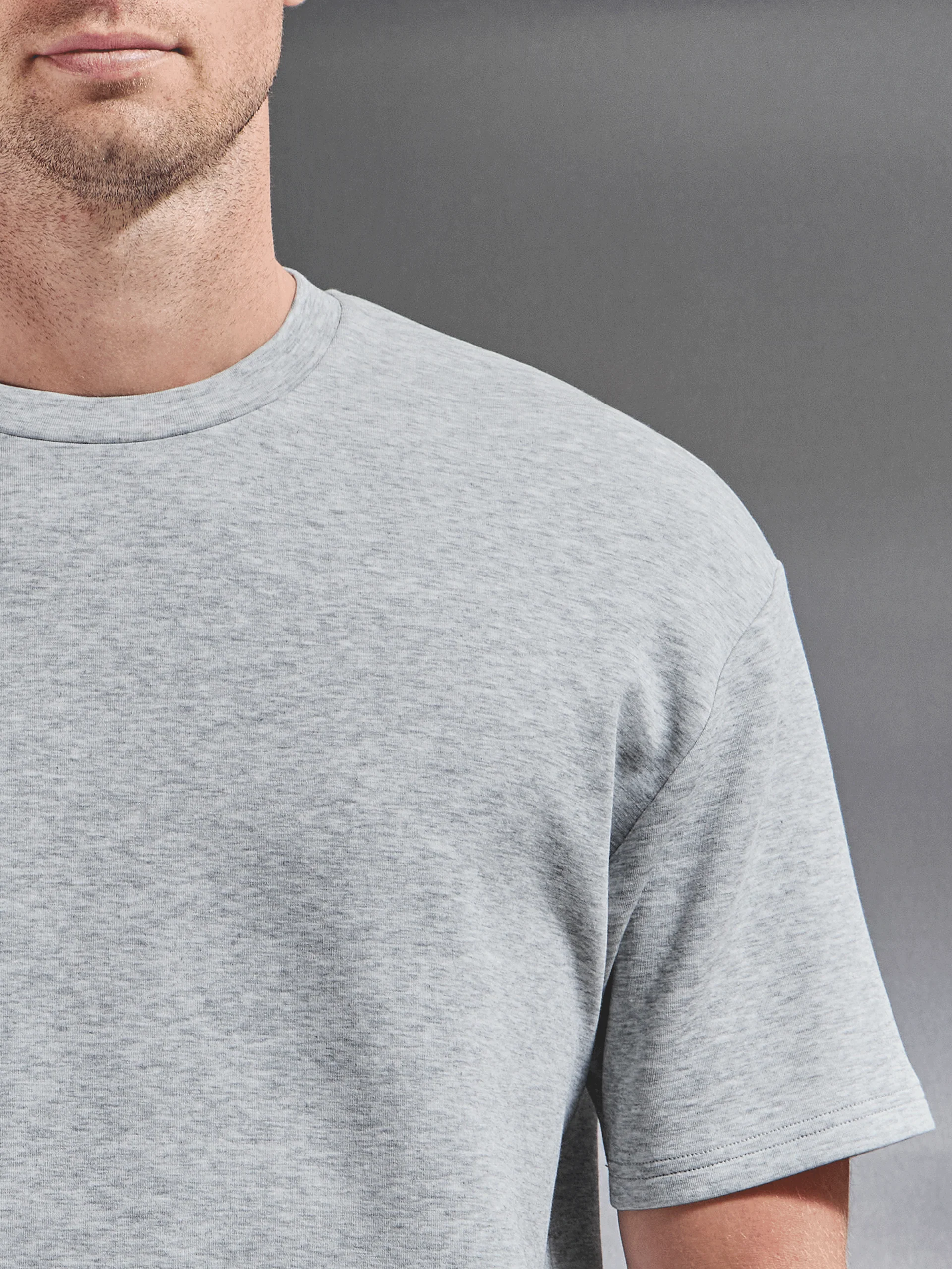 Everyday Luxe Relaxed T-Shirt in Marl Grey - Image 3