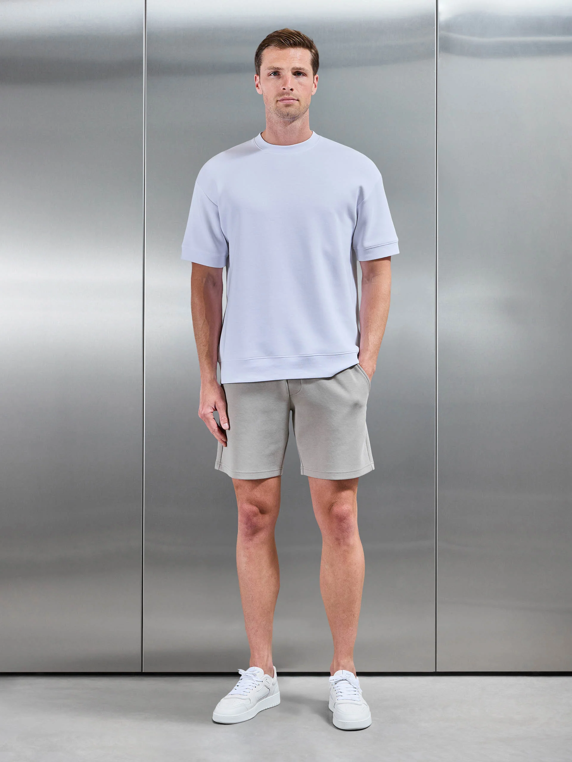 Everyday Luxe Ribbed Relaxed T-Shirt in White - Image 2