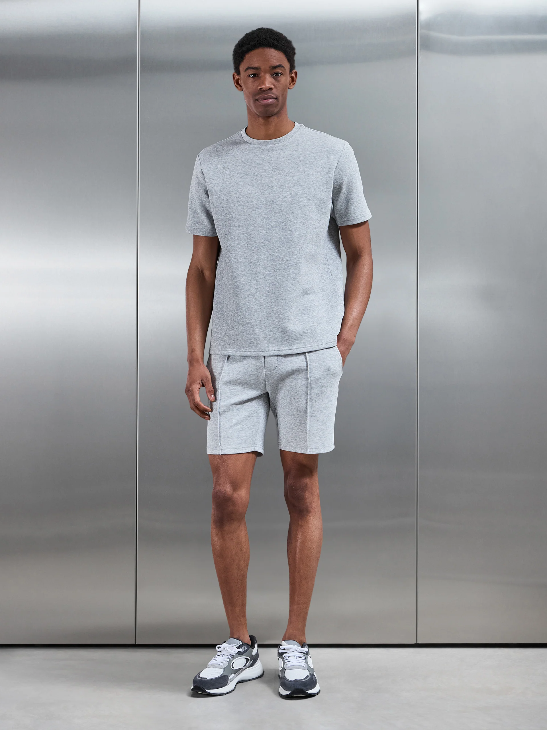 Everyday Luxe T-Shirt in Marl Grey - Image 2