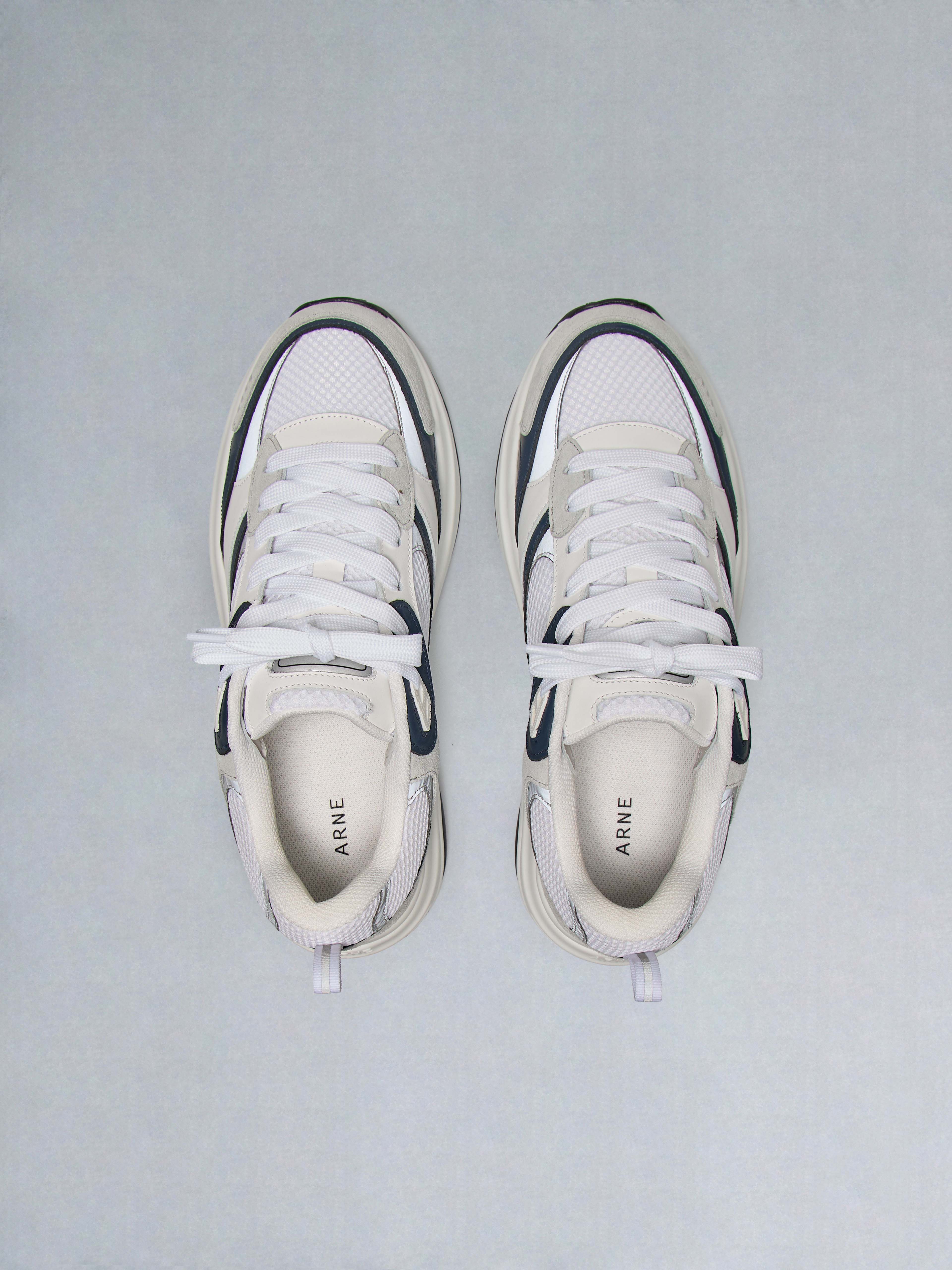 Flow Runner in White Navy - Image 5