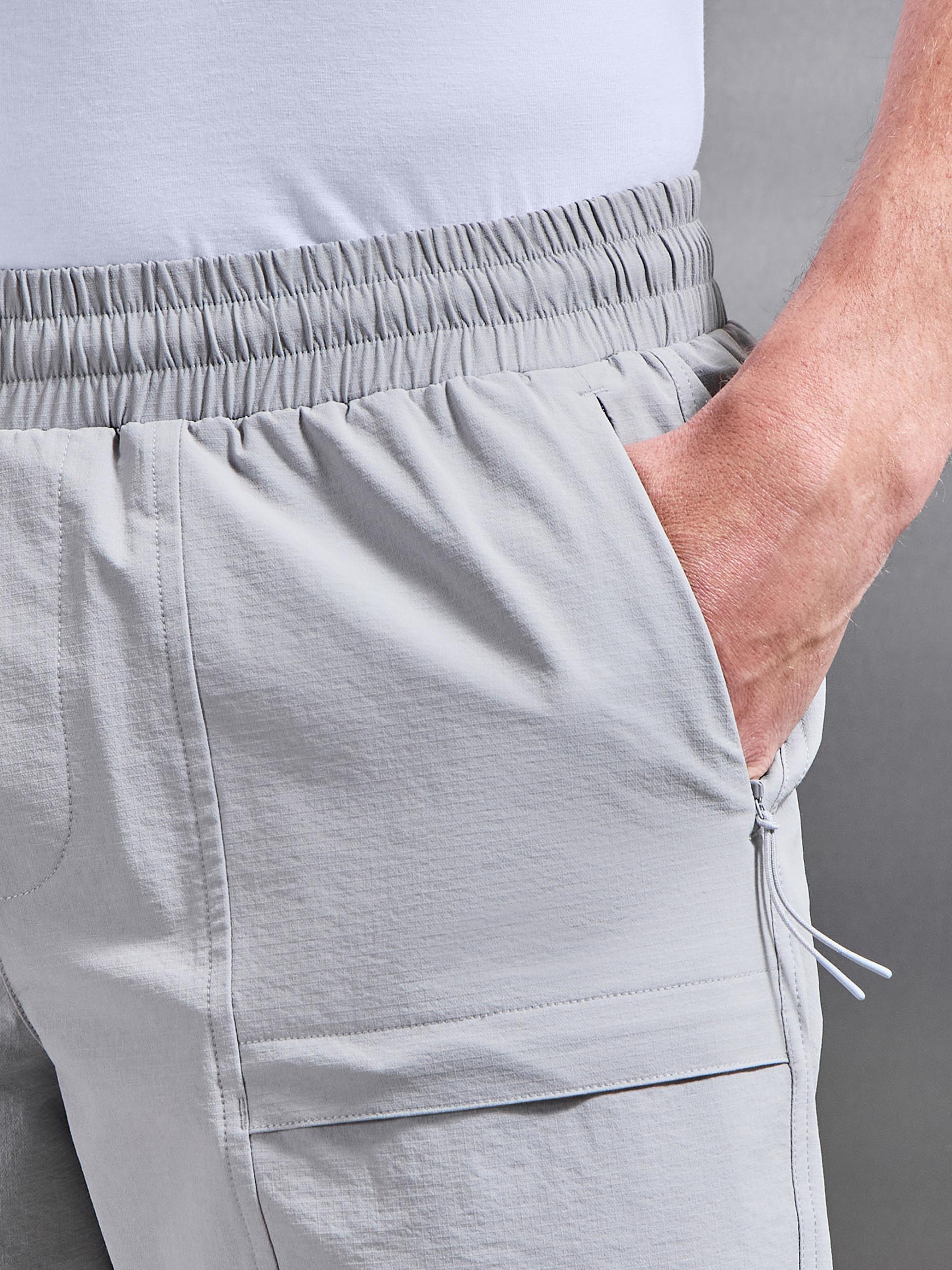 Front Pocket Technical Cargo Short in Mid Grey - Image 5