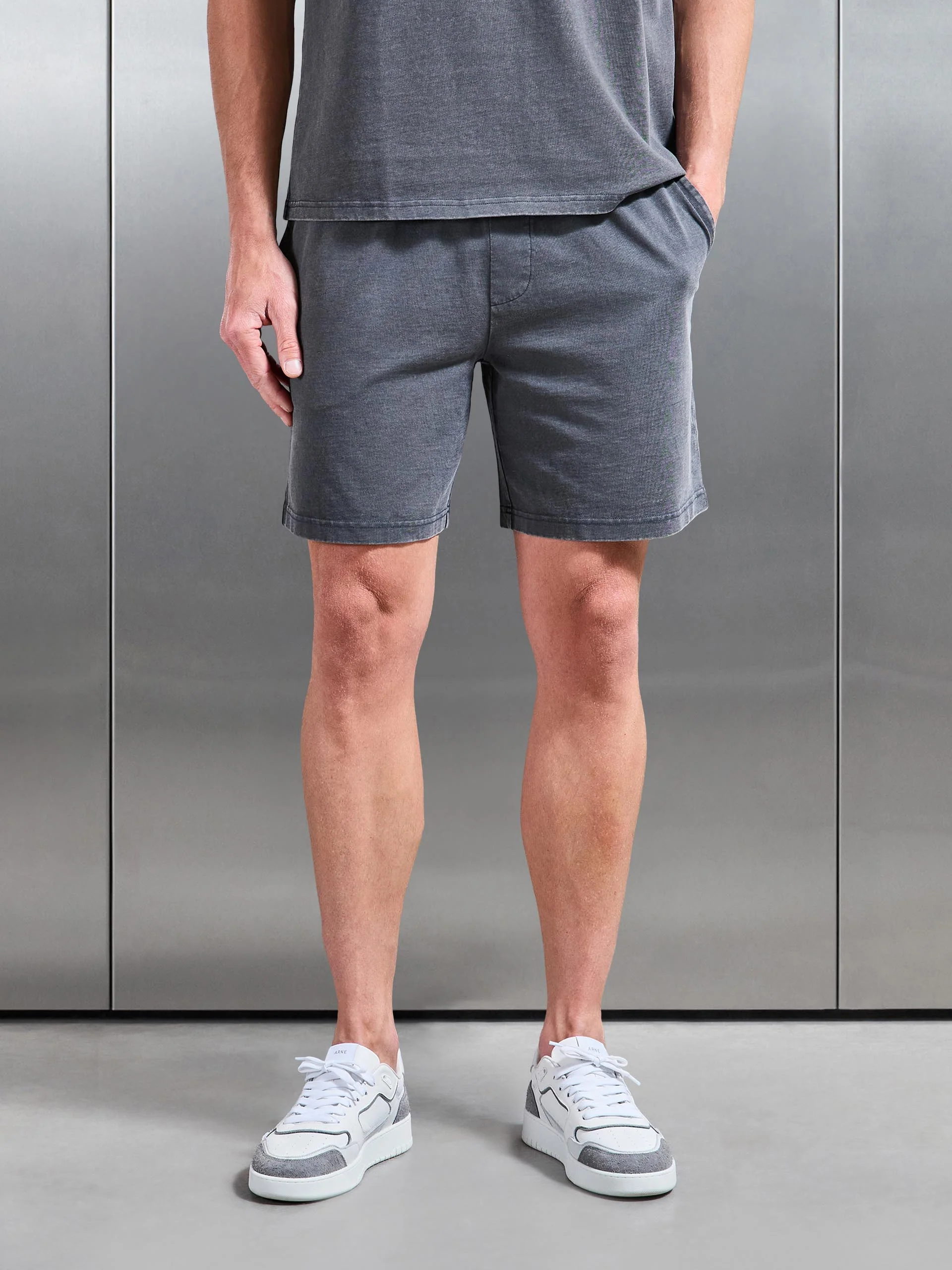 Garment Dye Relaxed Short in Grey