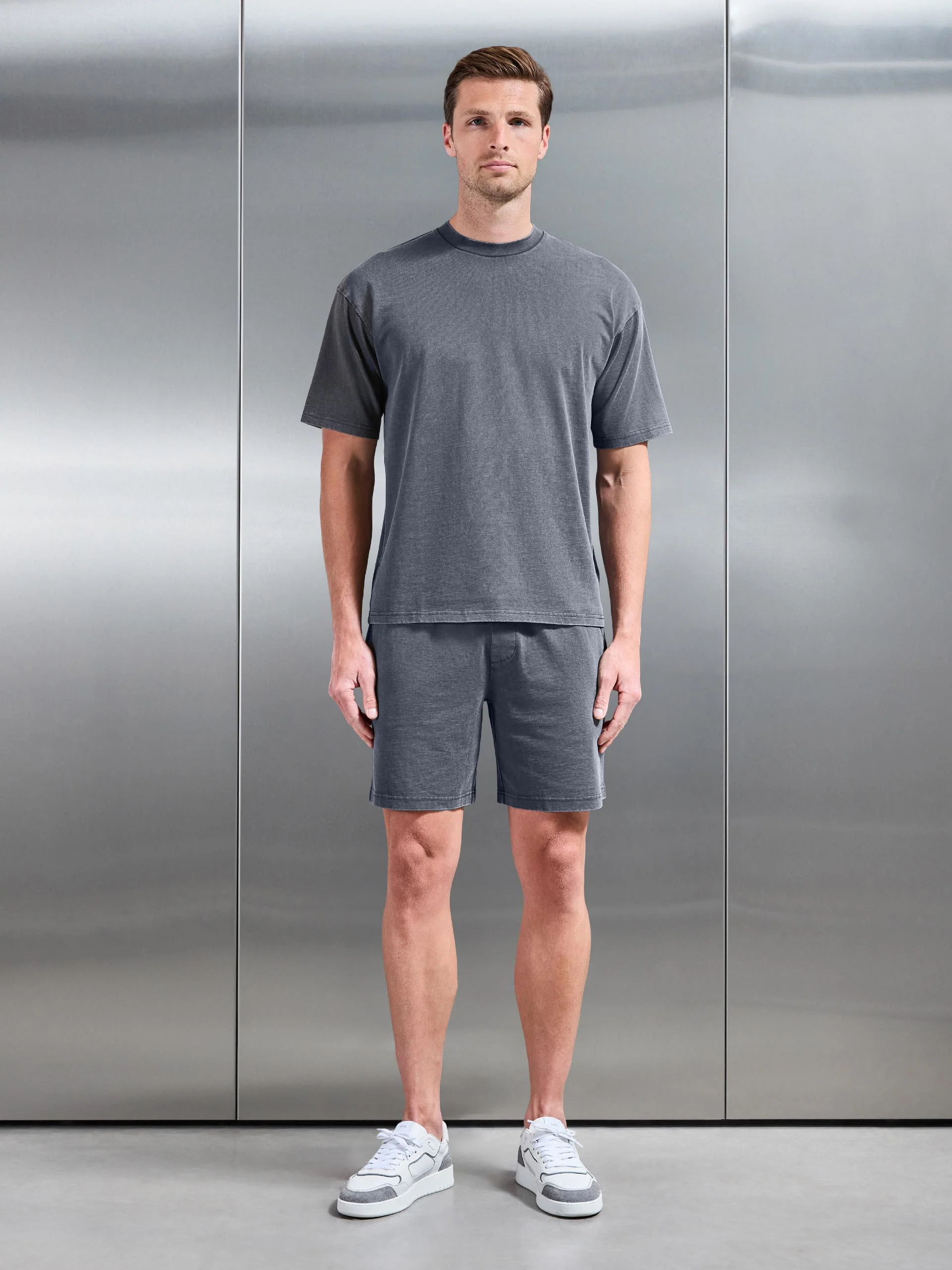 Garment Dye Relaxed Short in Grey - Image 2
