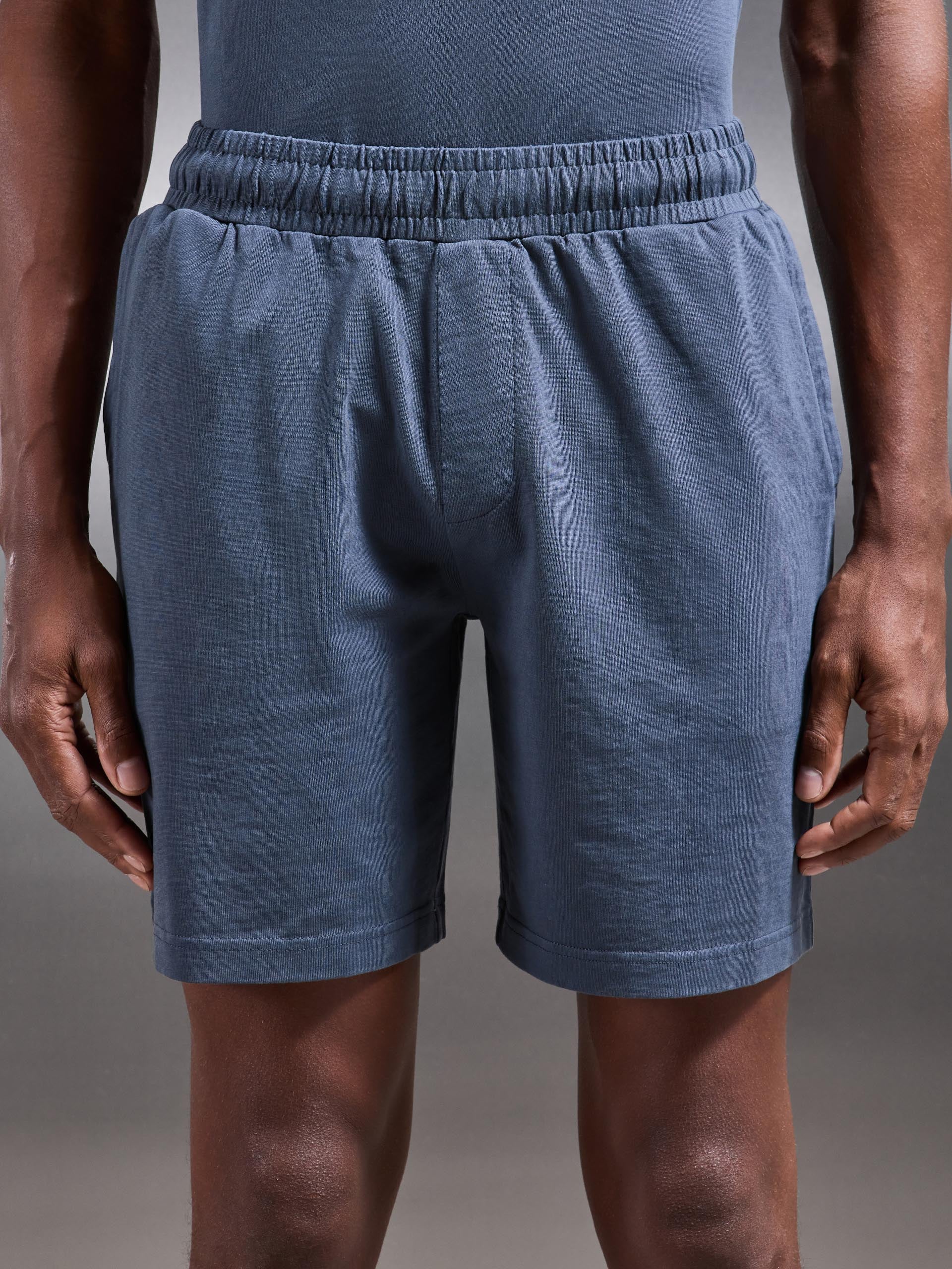 Garment Dye Relaxed Short in Slate Blue - Image 3