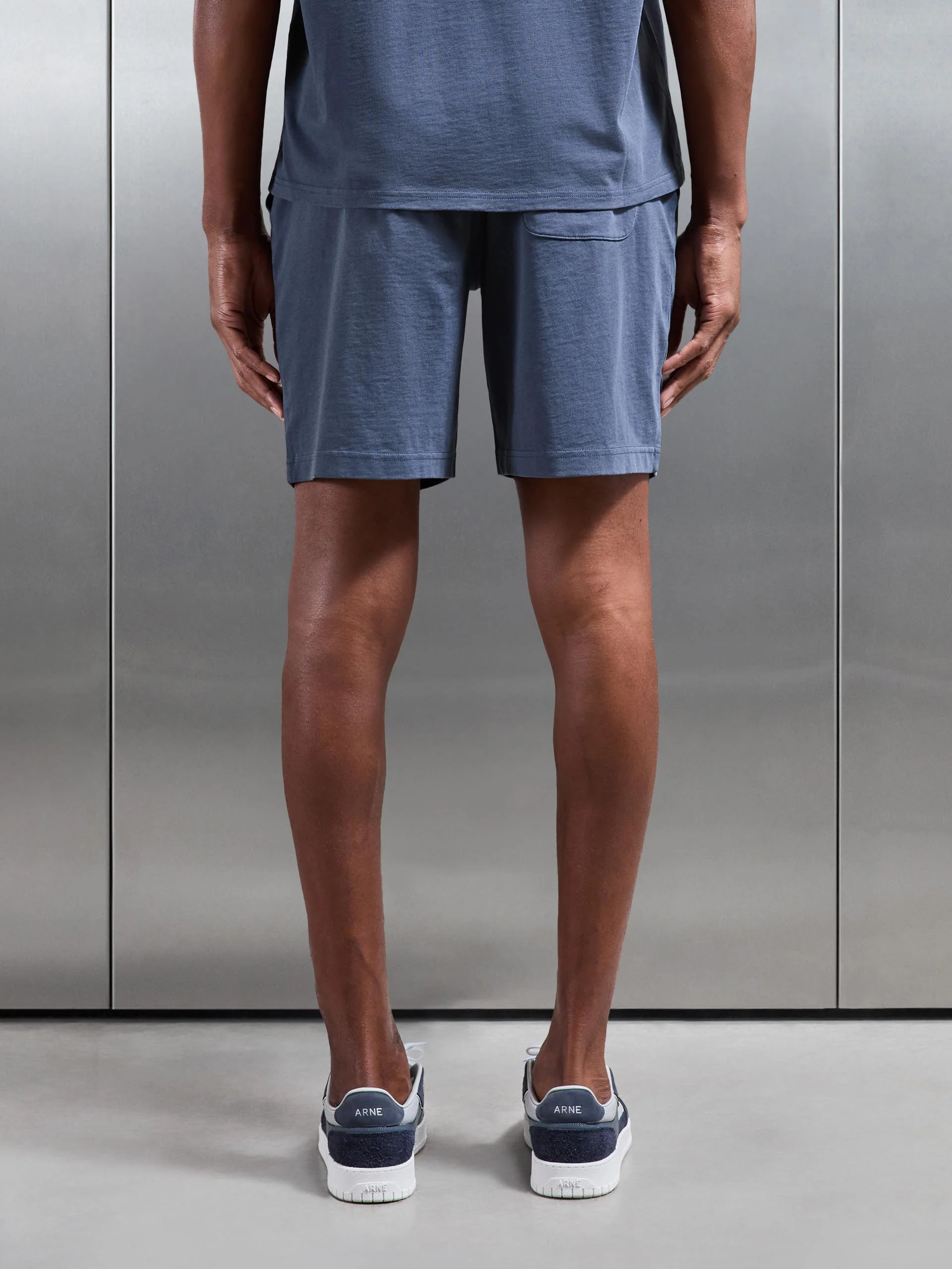 Garment Dye Relaxed Short in Slate Blue - Image 6