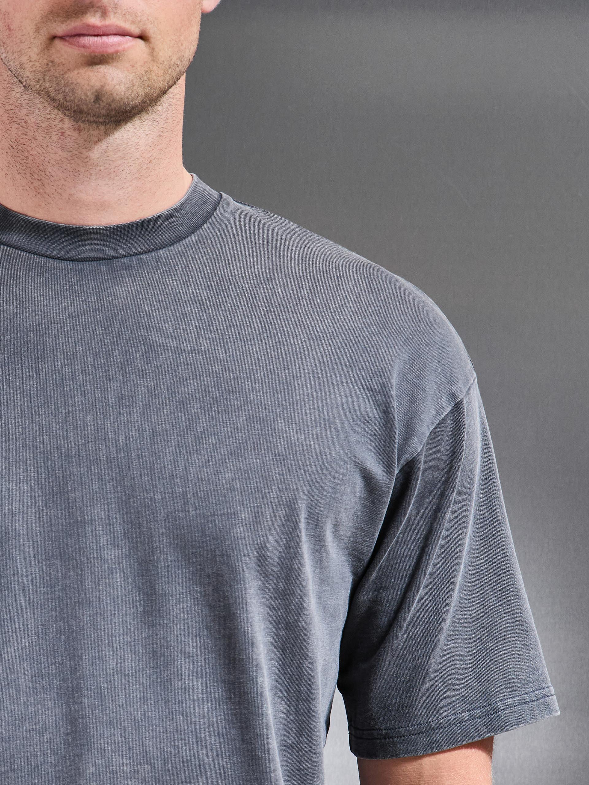 Garment Dye Relaxed T-Shirt in Grey - Image 3