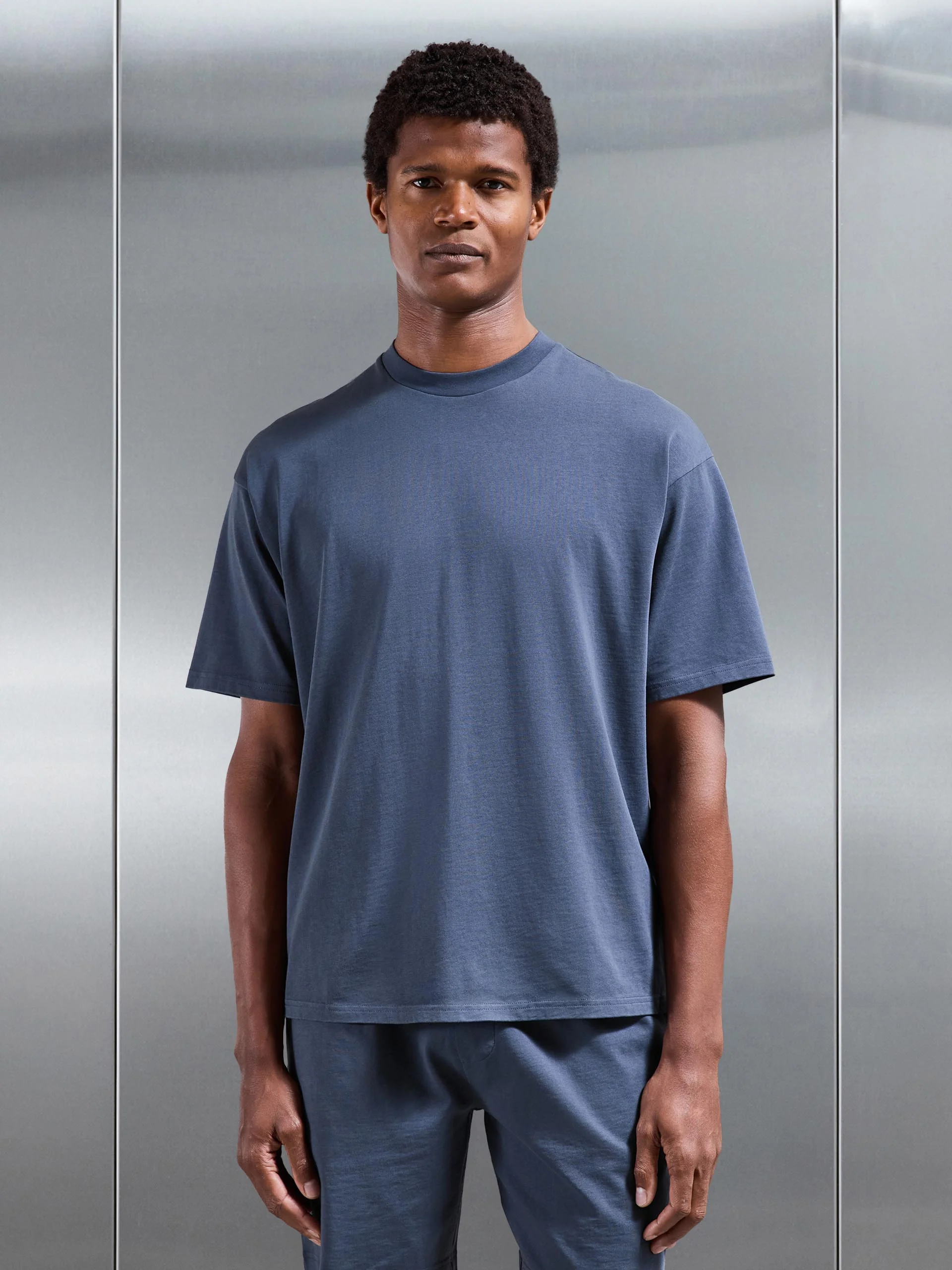 Garment Dye Relaxed T-Shirt in Slate Blue