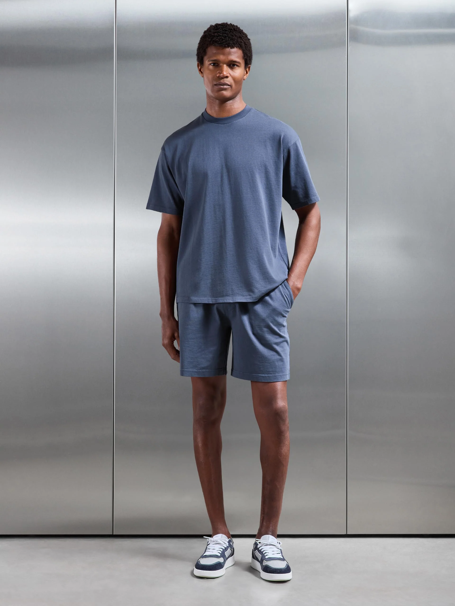 Garment Dye Relaxed T-Shirt in Slate Blue - Image 2