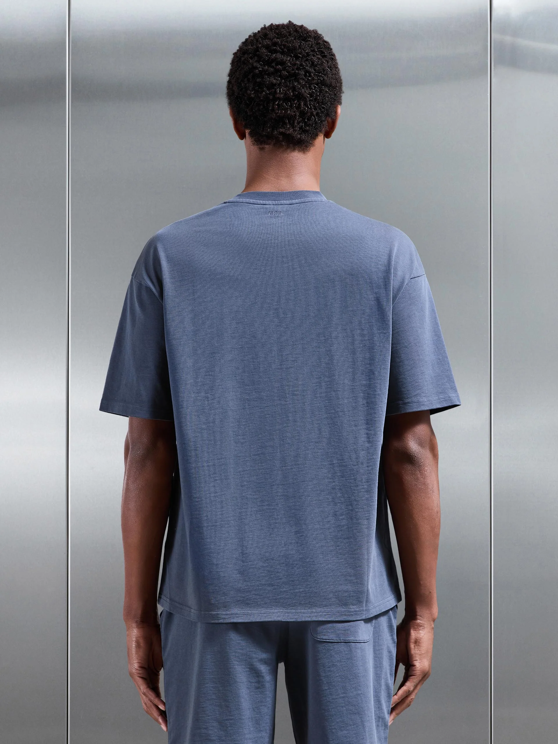 Garment Dye Relaxed T-Shirt in Slate Blue - Image 4