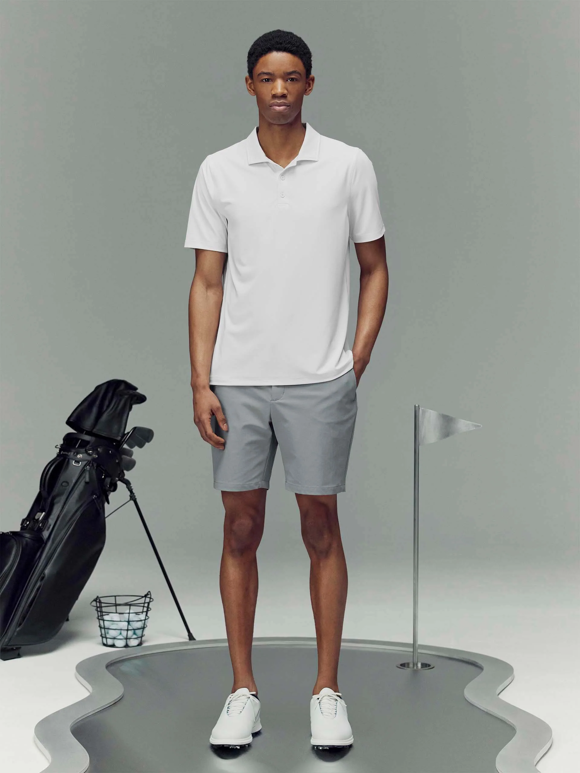 Golf Polo Shirt in White - Image 2