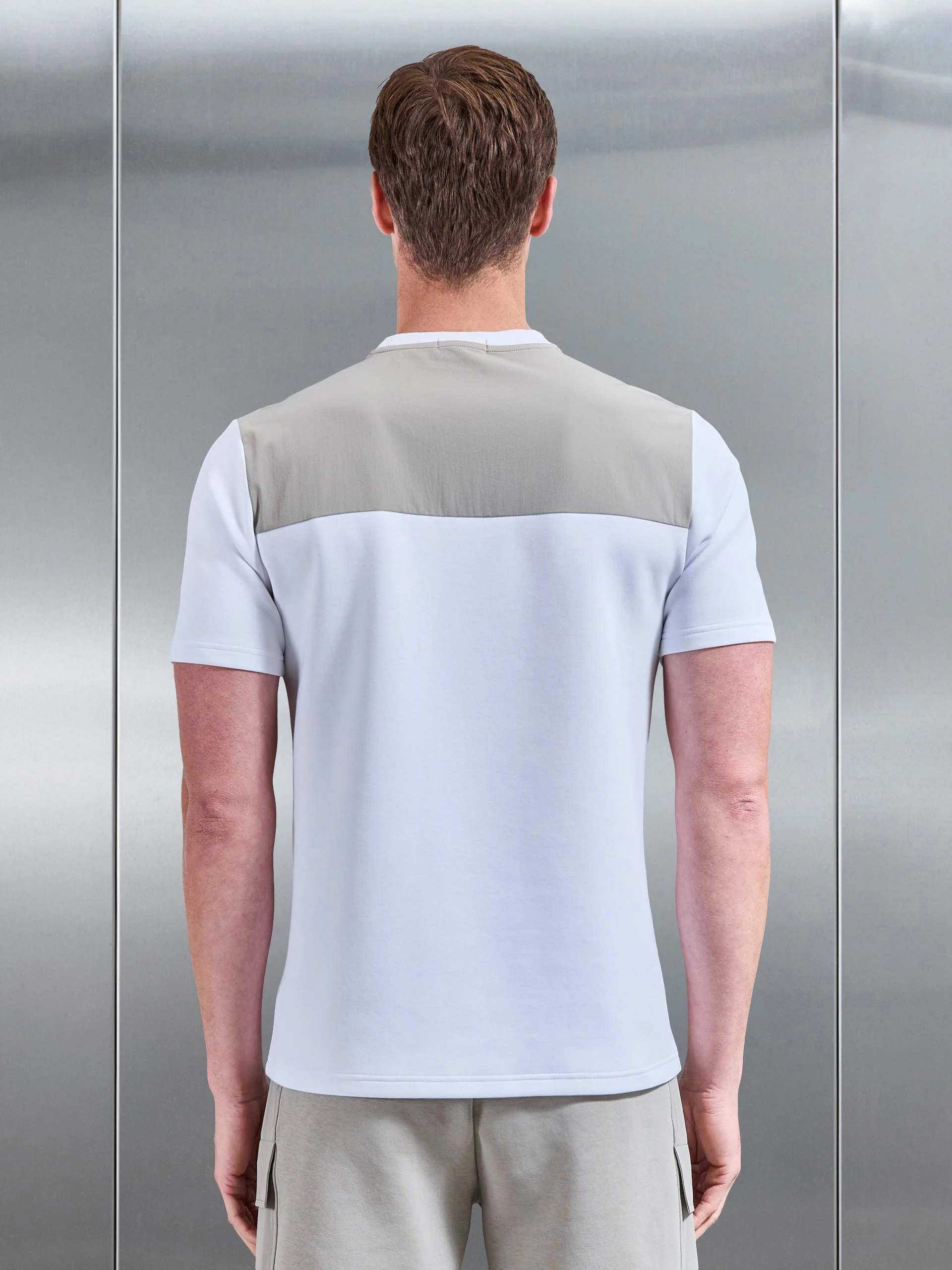 Hybrid Cargo T-Shirt in White Stone - Image 2