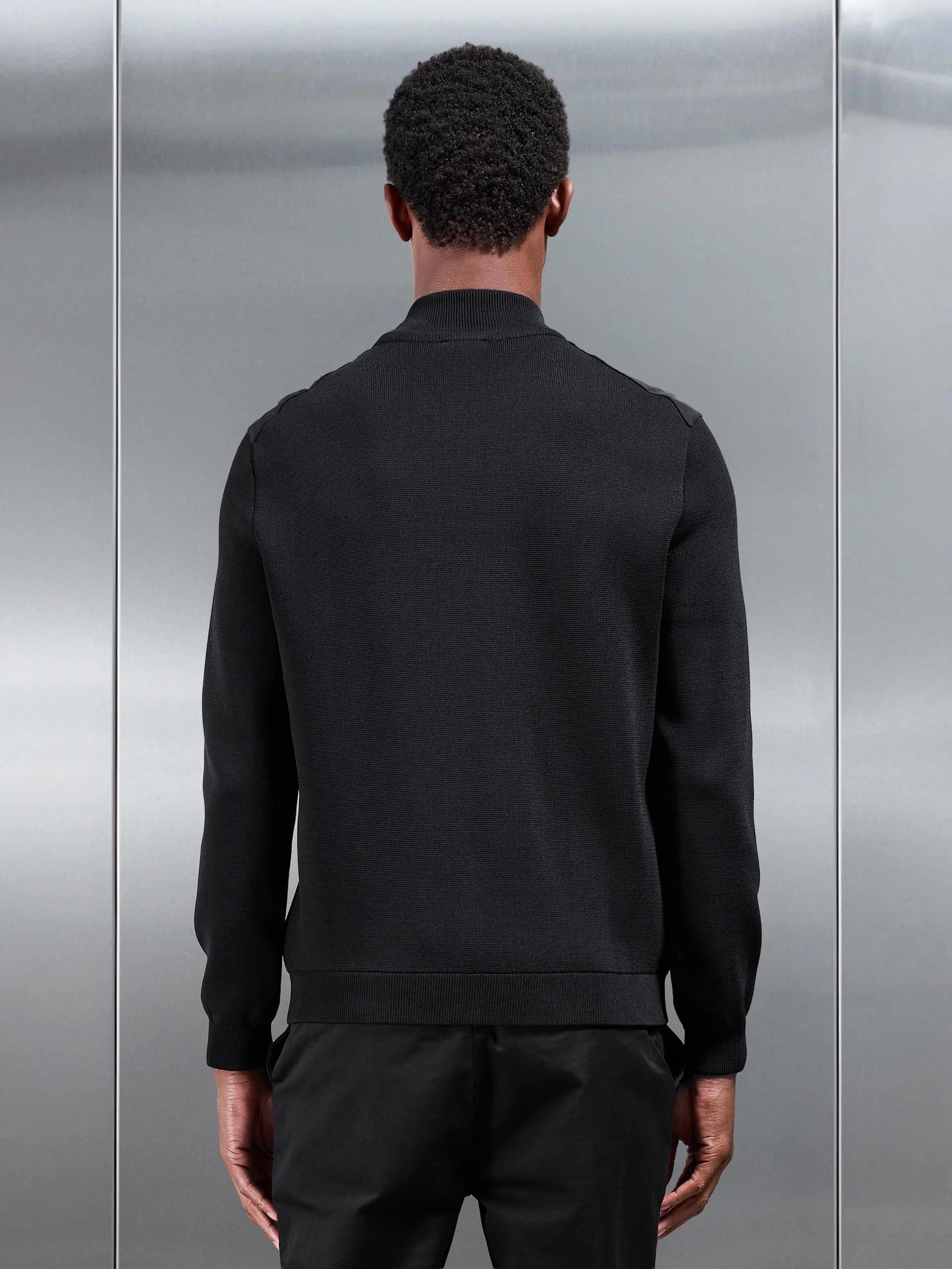 Hybrid Knitted Jacket in Black - Image 4