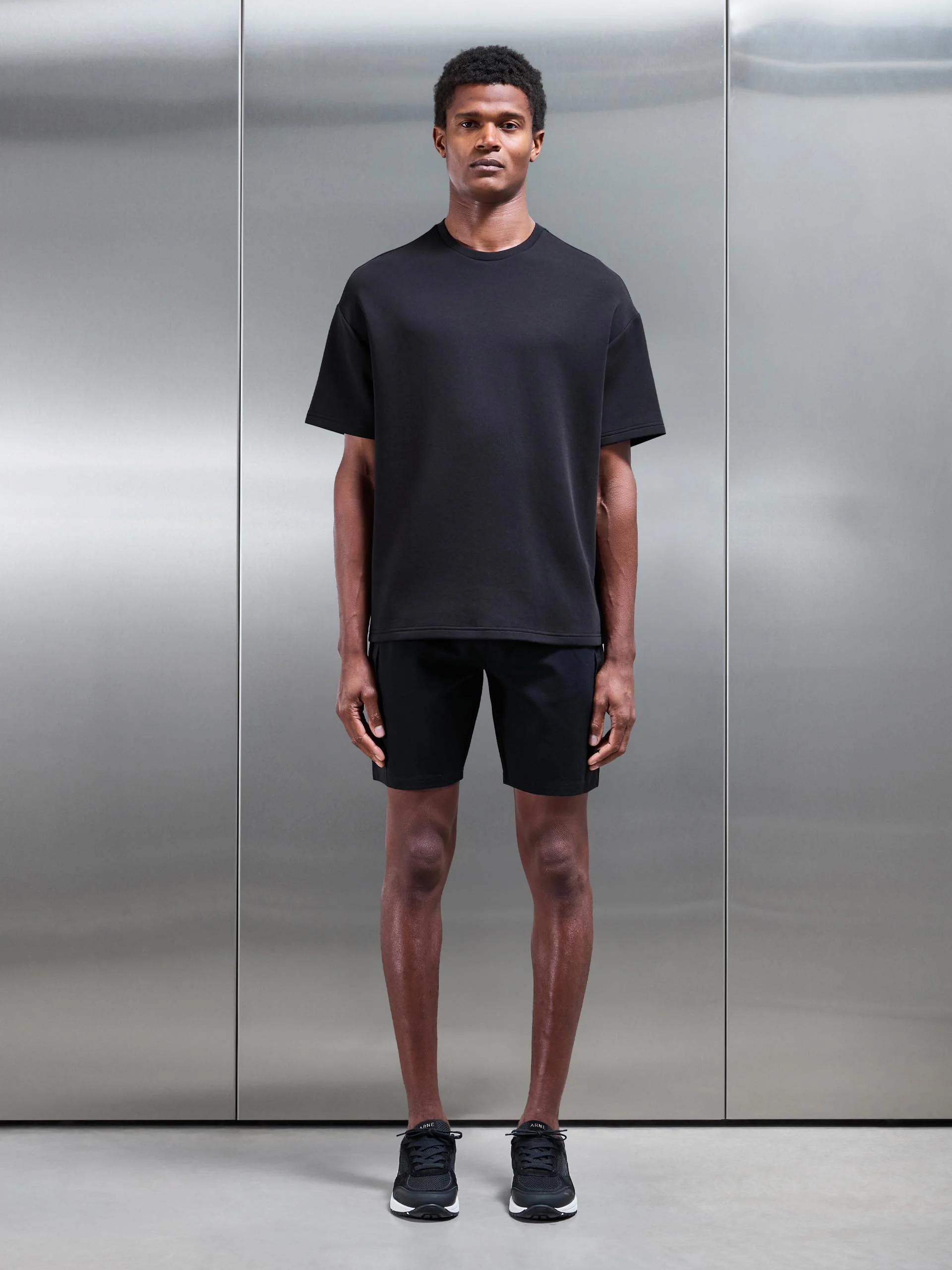 Hybrid Panel Cargo Short in Black - Image 2