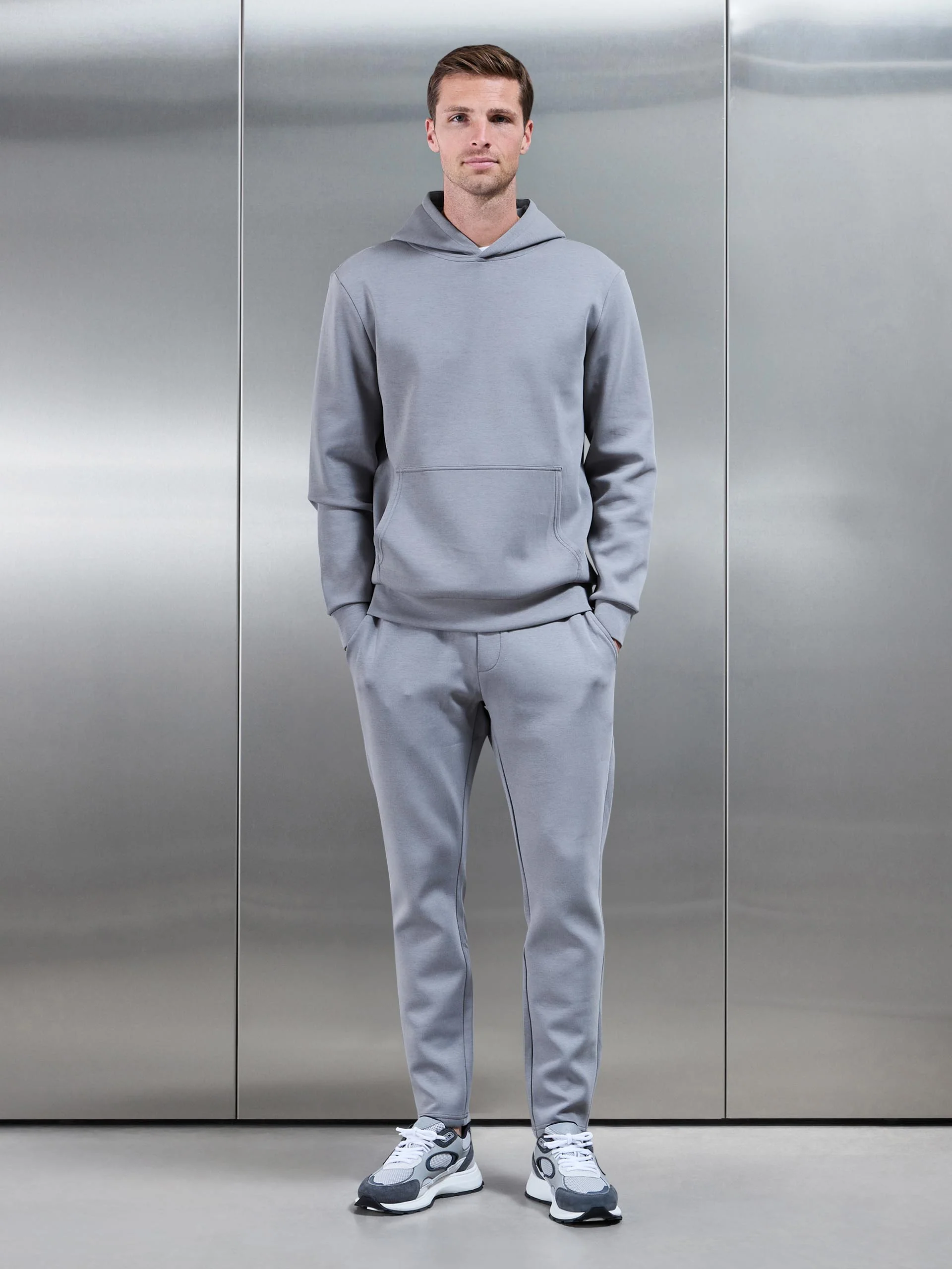 Interlock Jersey Essential Hoodie in Grey - Image 2