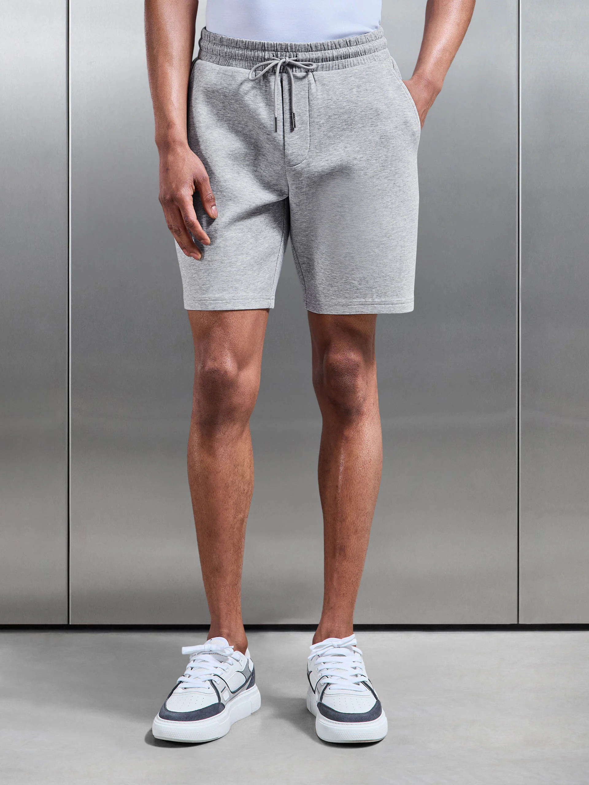 Interlock Jersey Short in Marl Grey