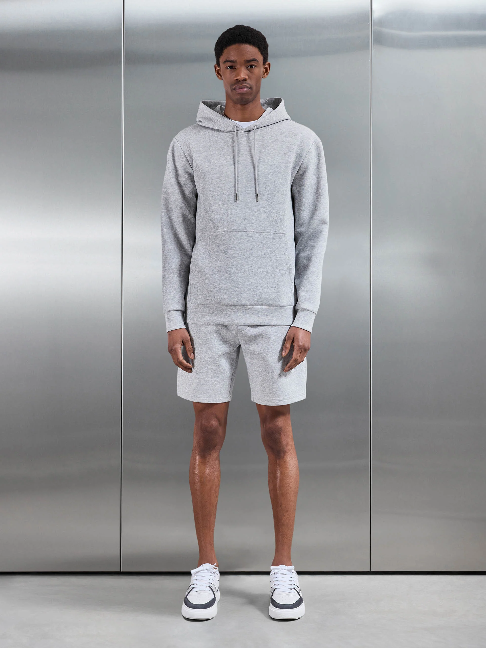 Interlock Jersey Short in Marl Grey - Image 2
