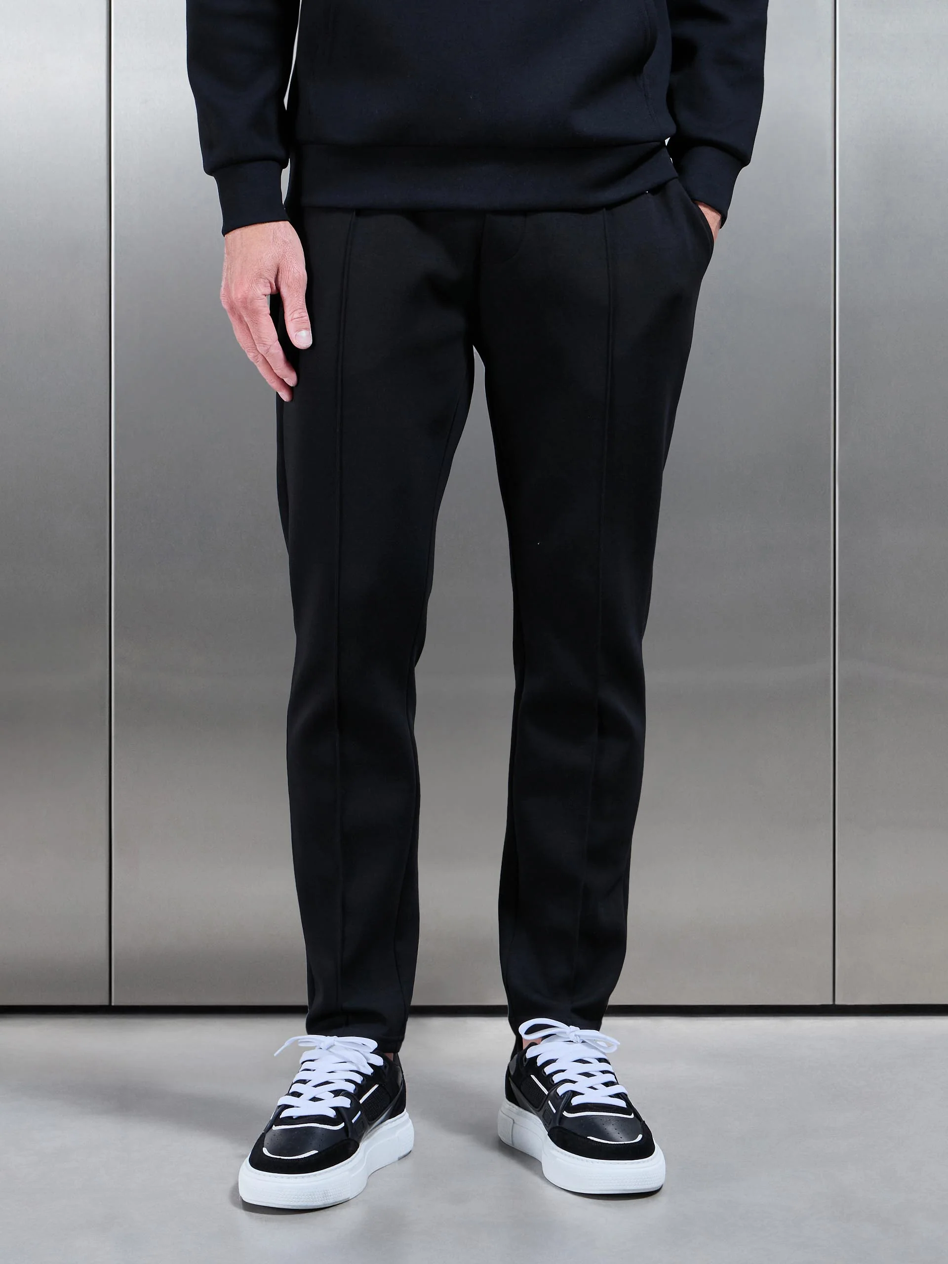Interlock Jersey Tapered Jogger in Black