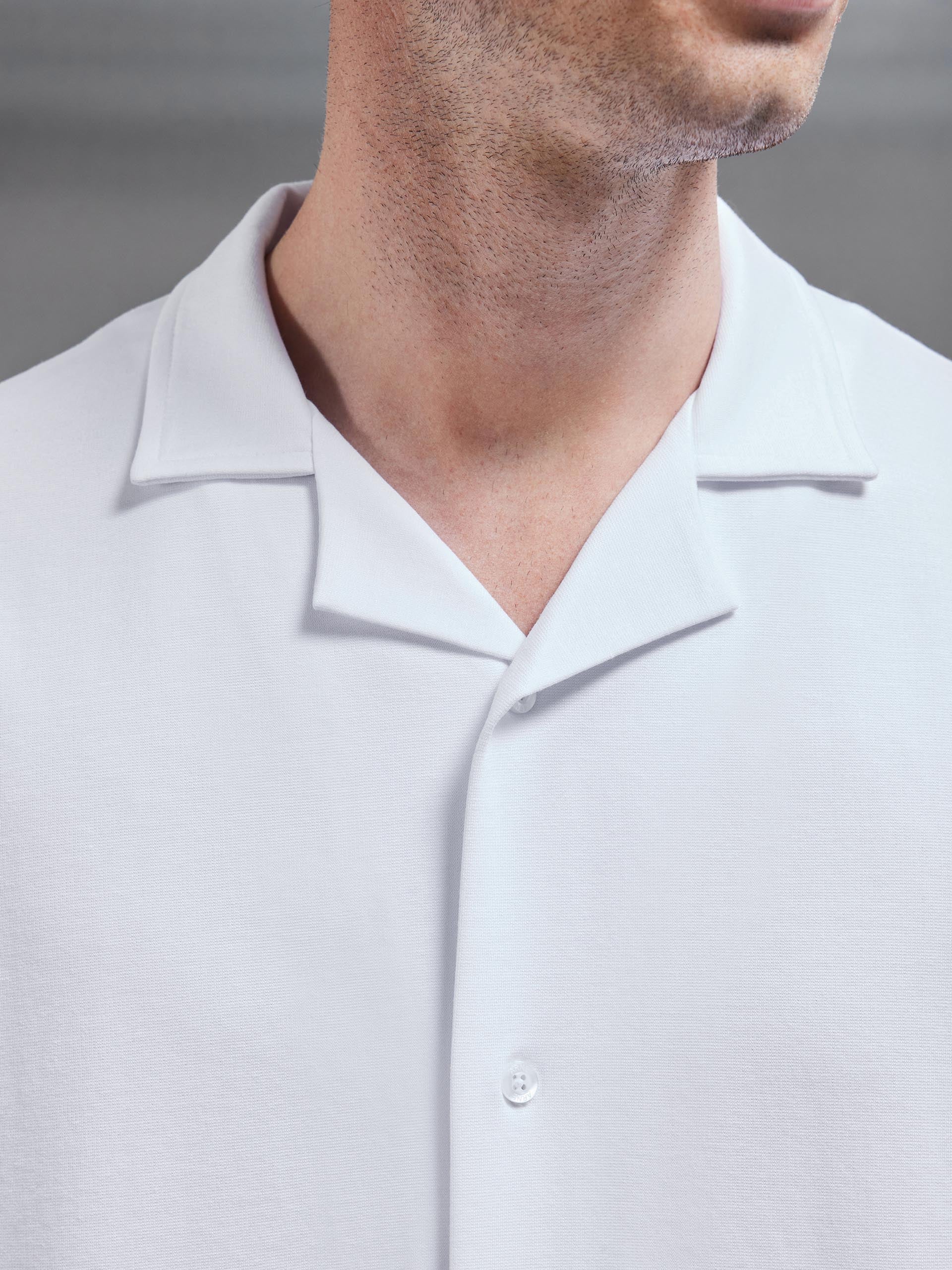 Interlock Relaxed Fit Revere Collar Shirt in White - Image 3