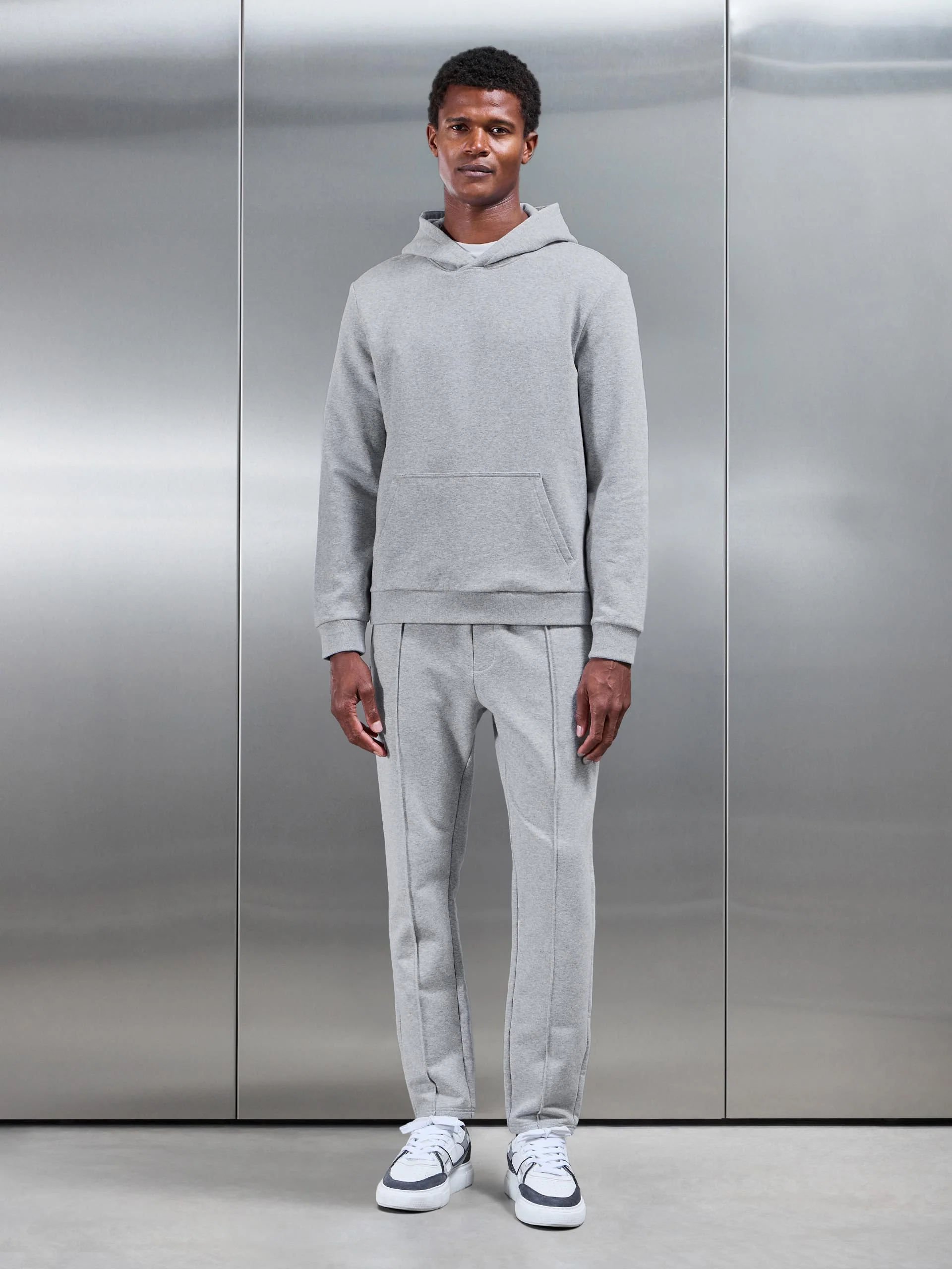 Jersey Hoodie in Marl Grey - Image 2