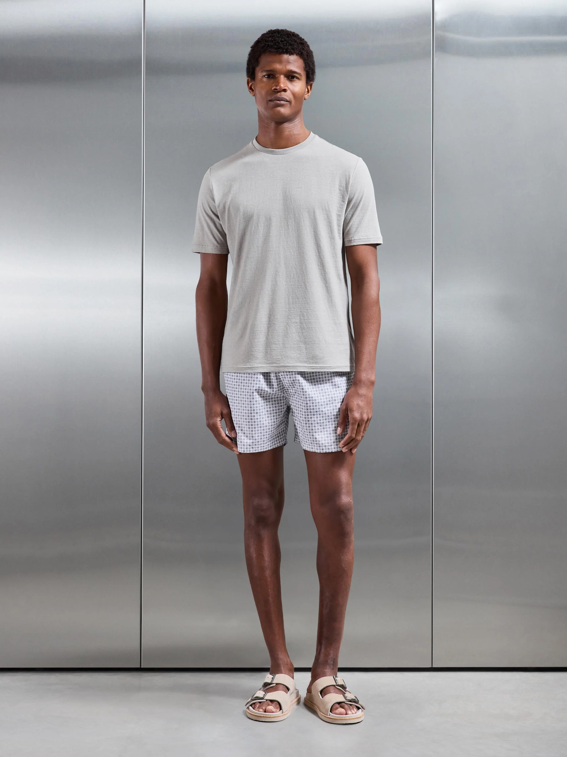 Linen Blend T-Shirt in Stone - Image 2