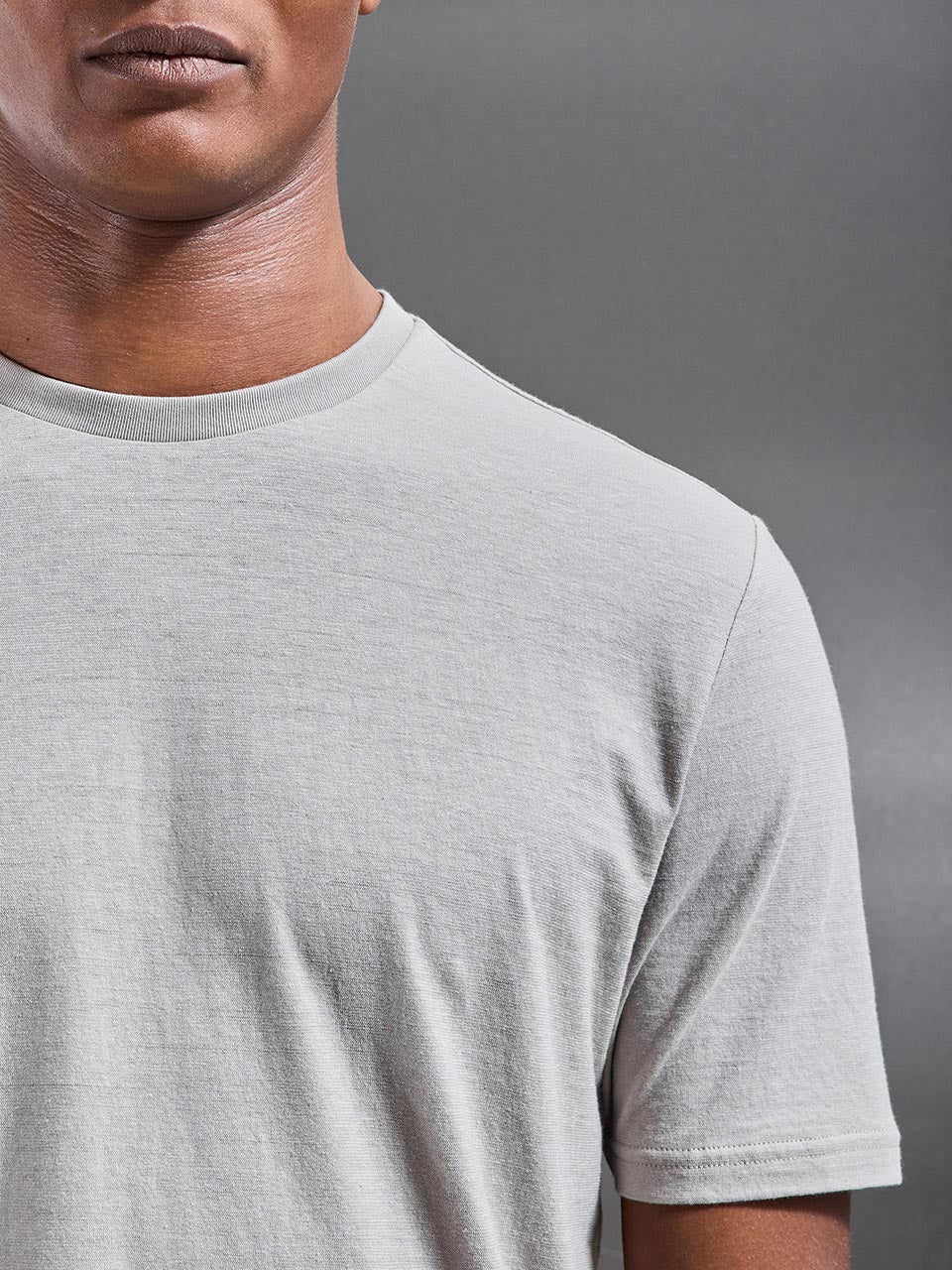Linen Blend T-Shirt in Stone - Image 3