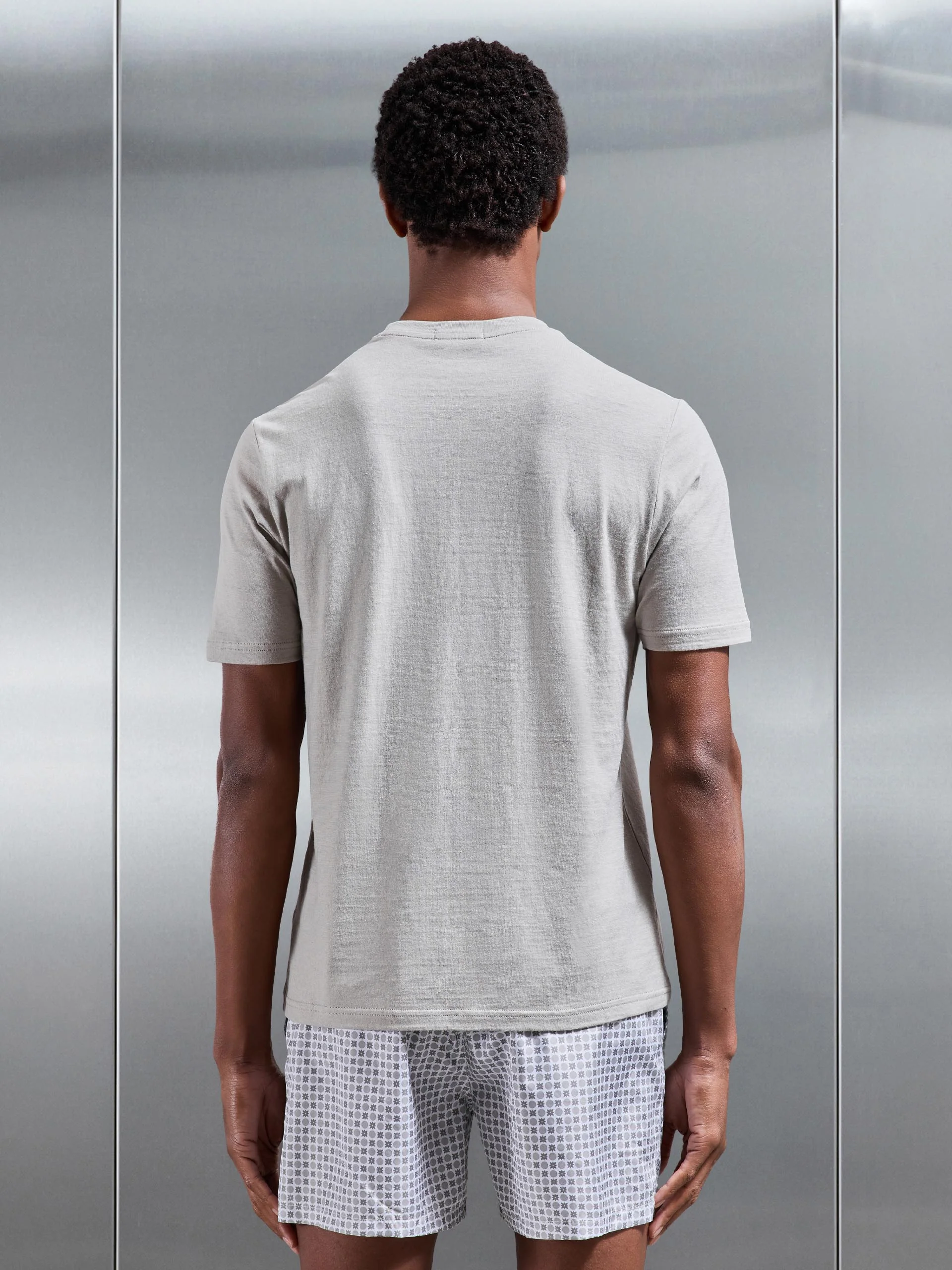 Linen Blend T-Shirt in Stone - Image 4