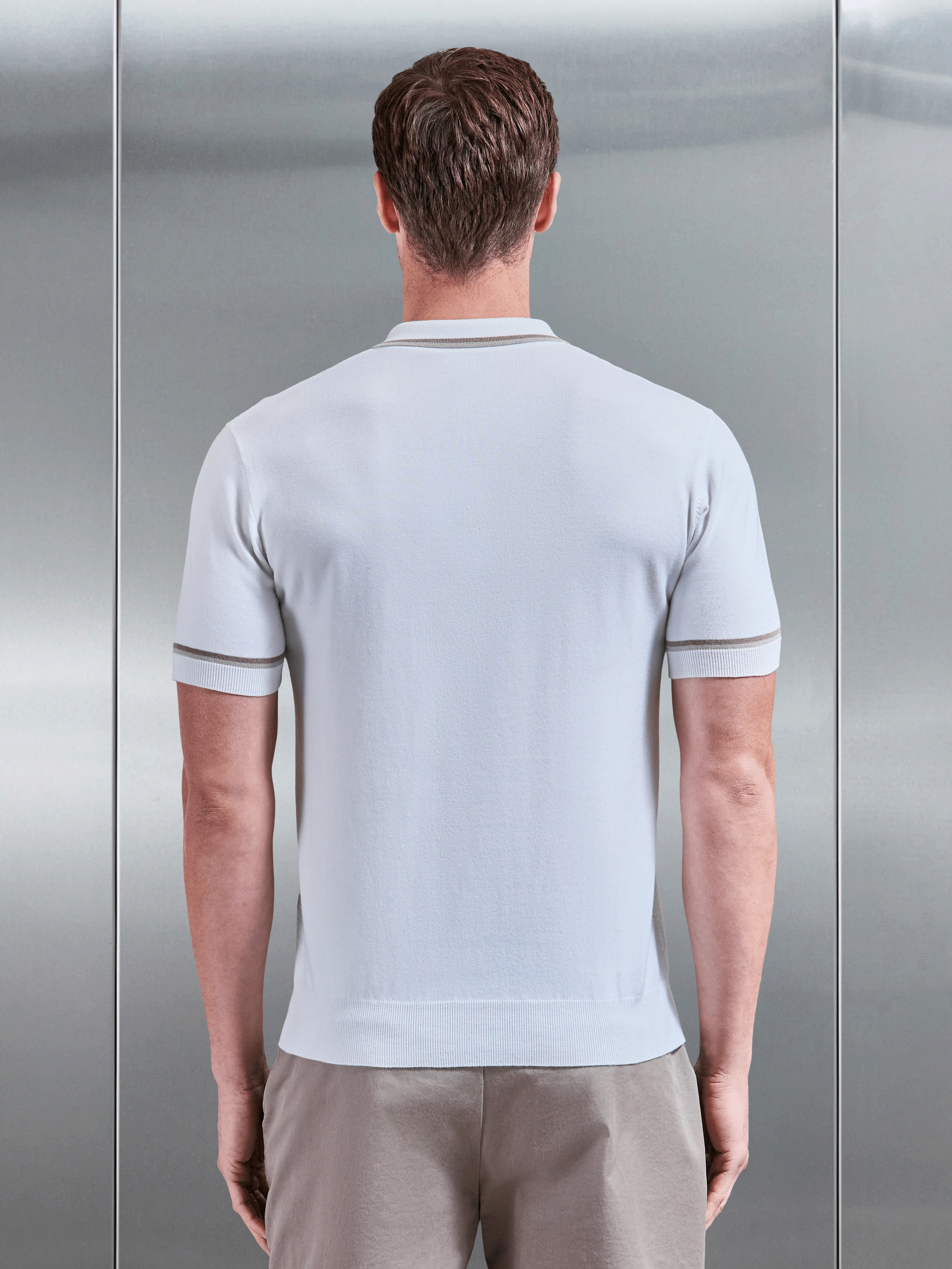 Loro Tipped Polo Shirt in White - Image 4