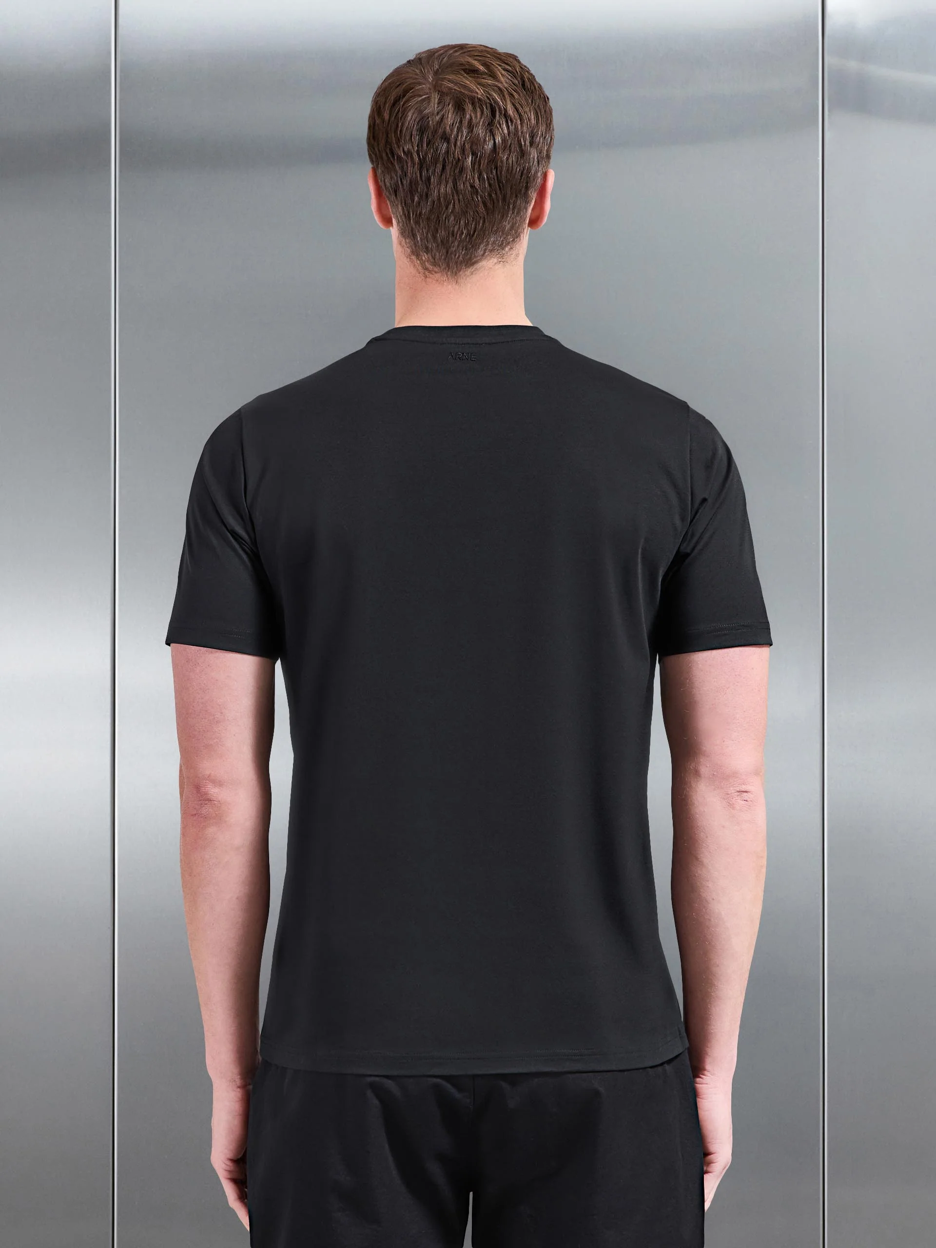 Mercerised Cotton T-Shirt in Black - Image 3