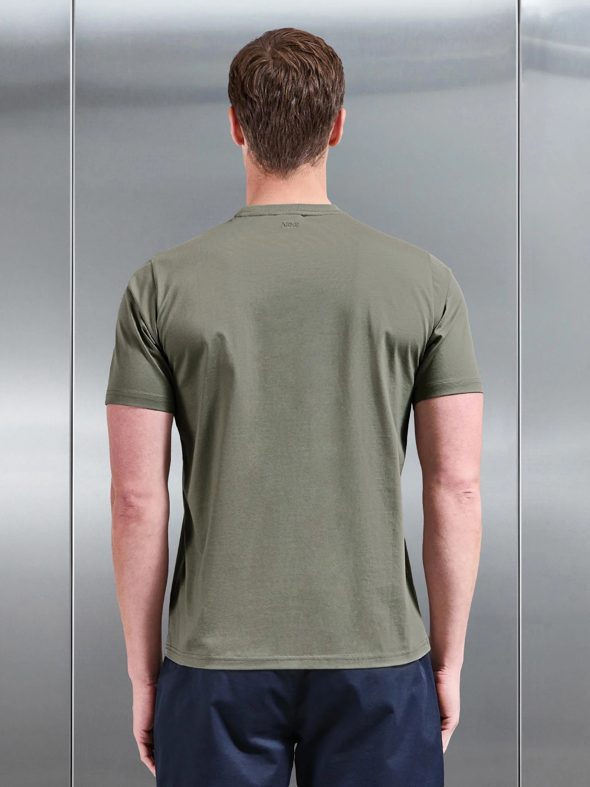Mercerised Cotton T-Shirt in Sage - Image 4