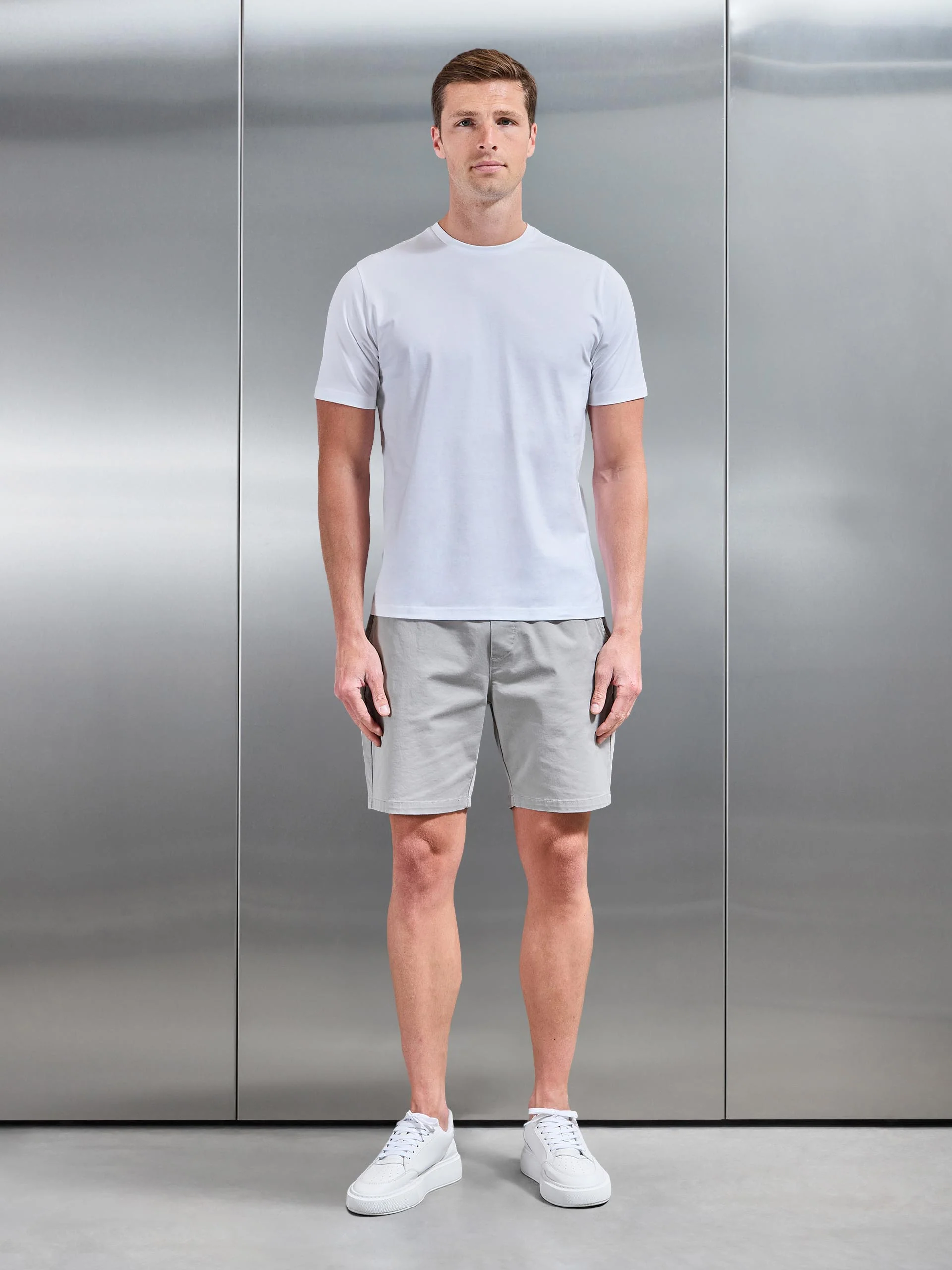Mercerised Cotton T-Shirt in White - Image 2