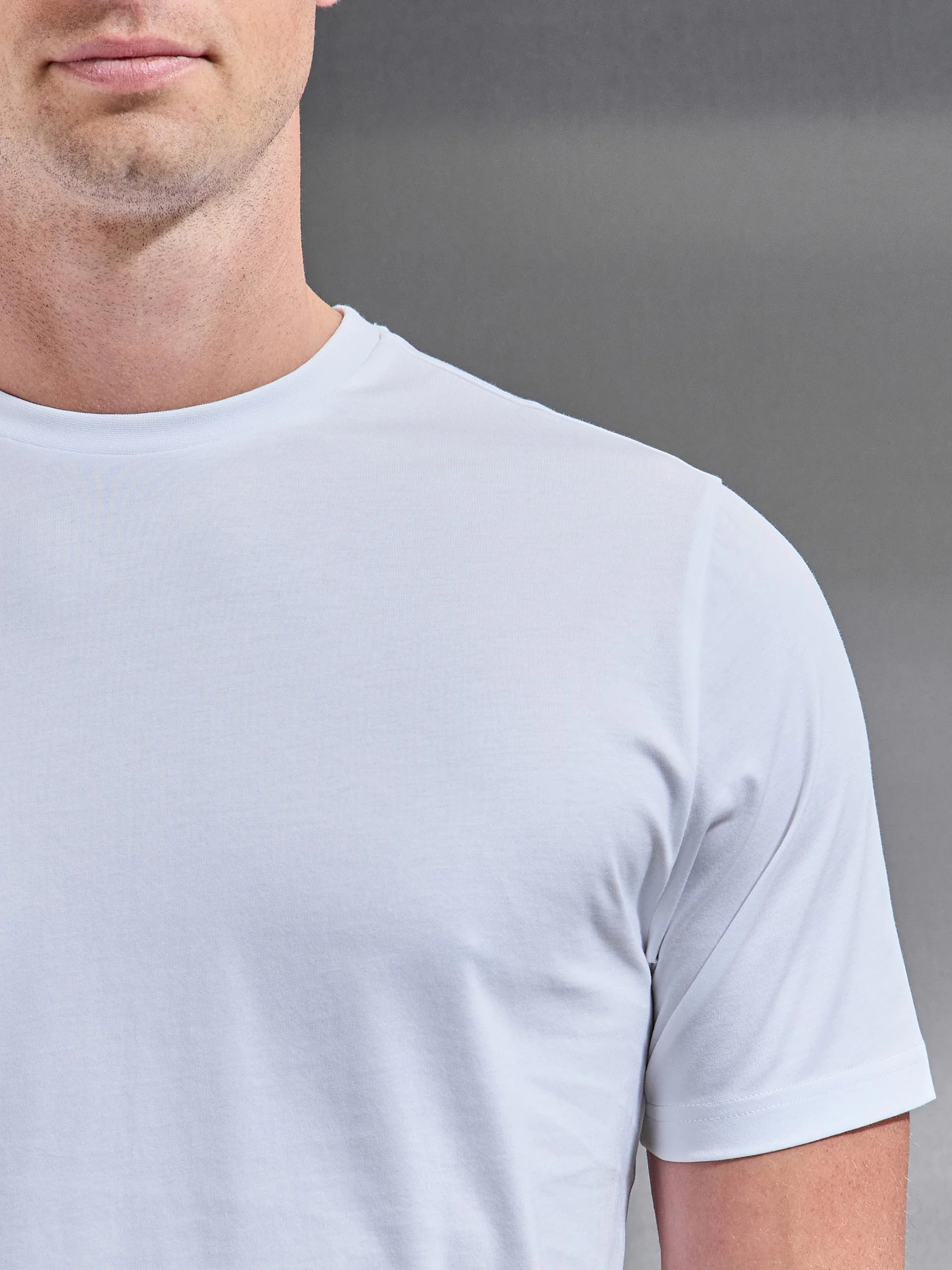 Mercerised Cotton T-Shirt in White - Image 4