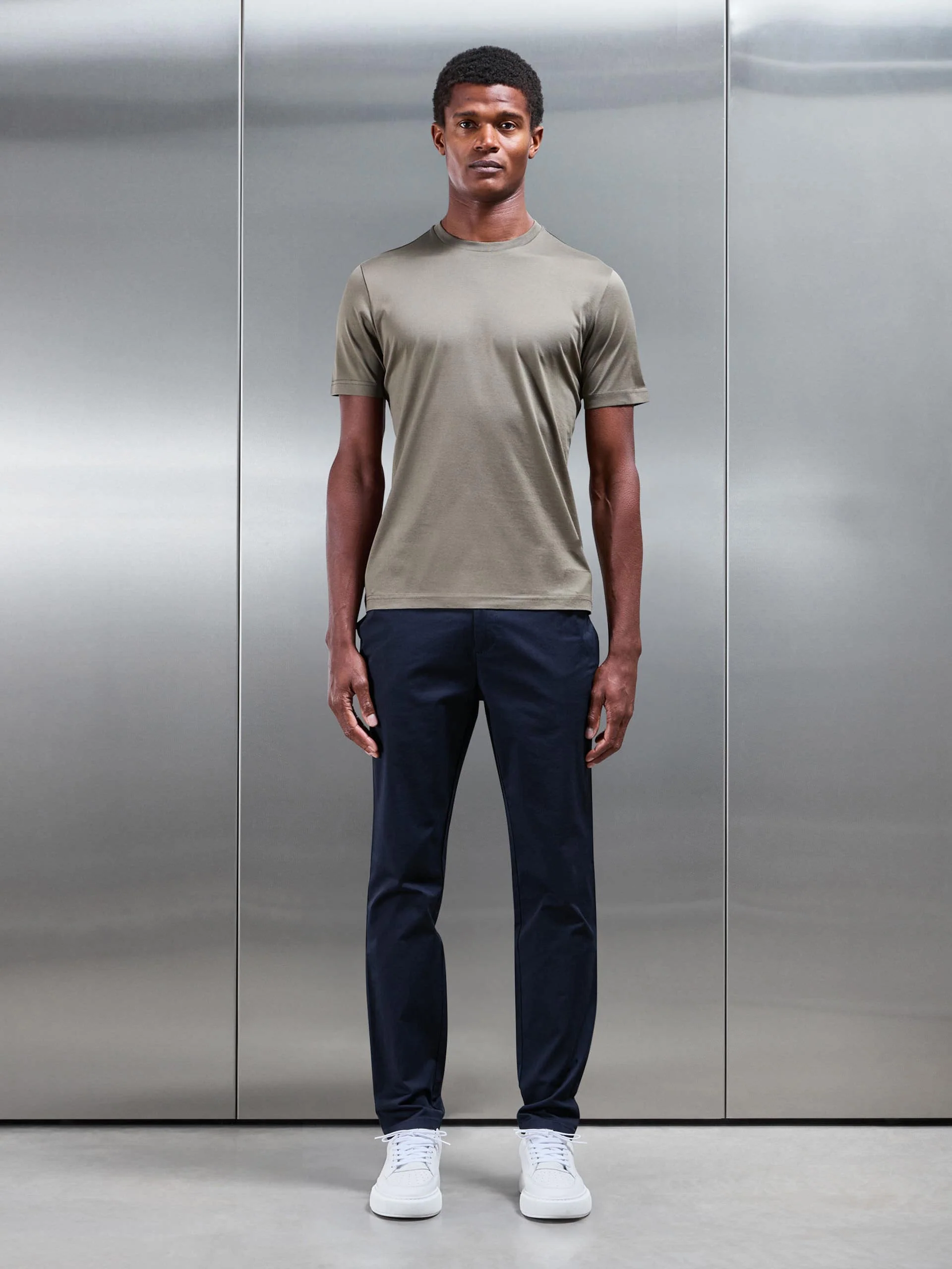 Mercerised T-Shirt in Sage - Image 2